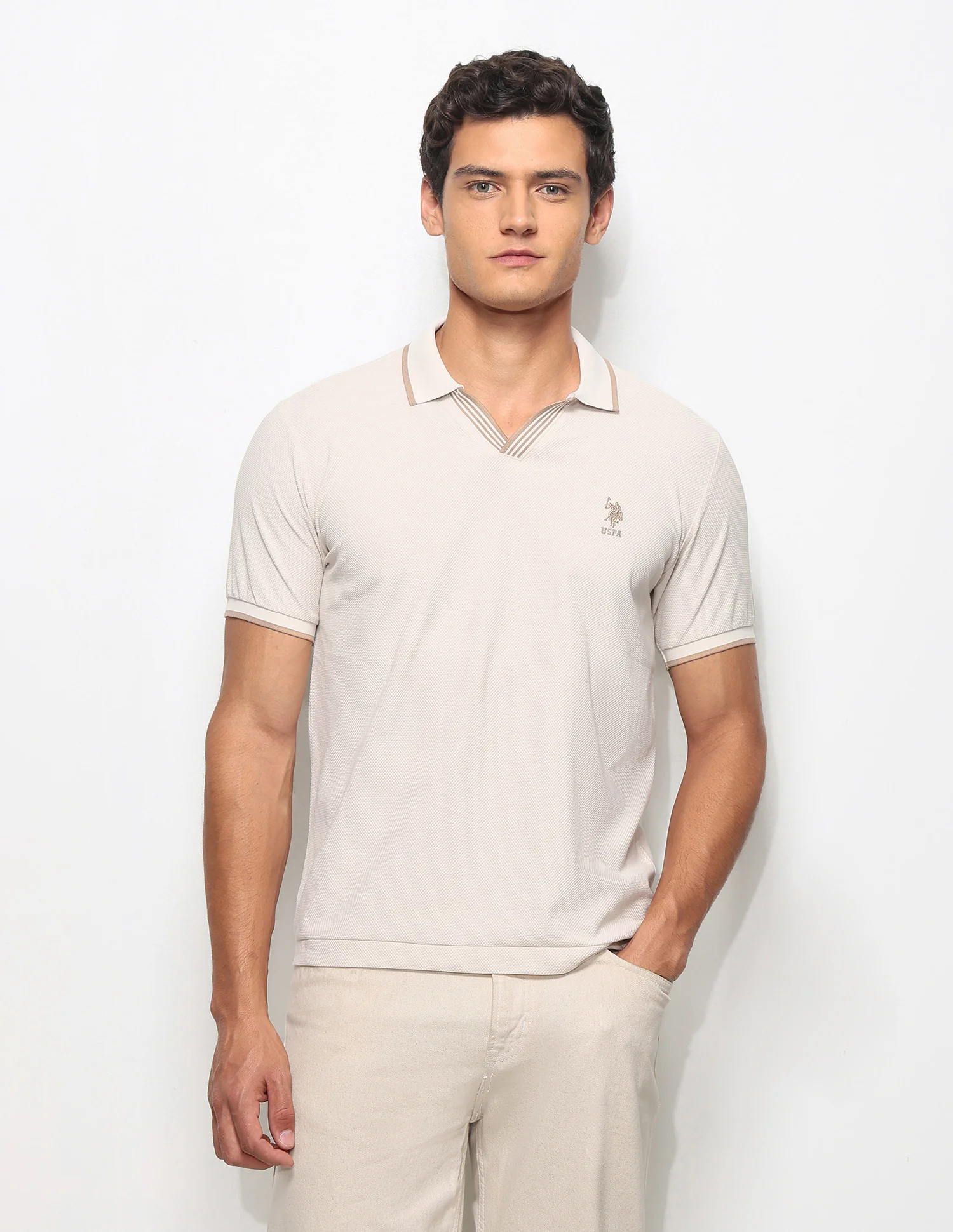 Textured Slim Fit Polo Shirt - Image 6