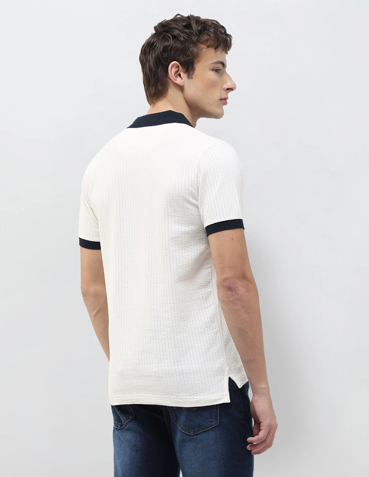 Textured Slim Fit Polo Shirt - Image 5