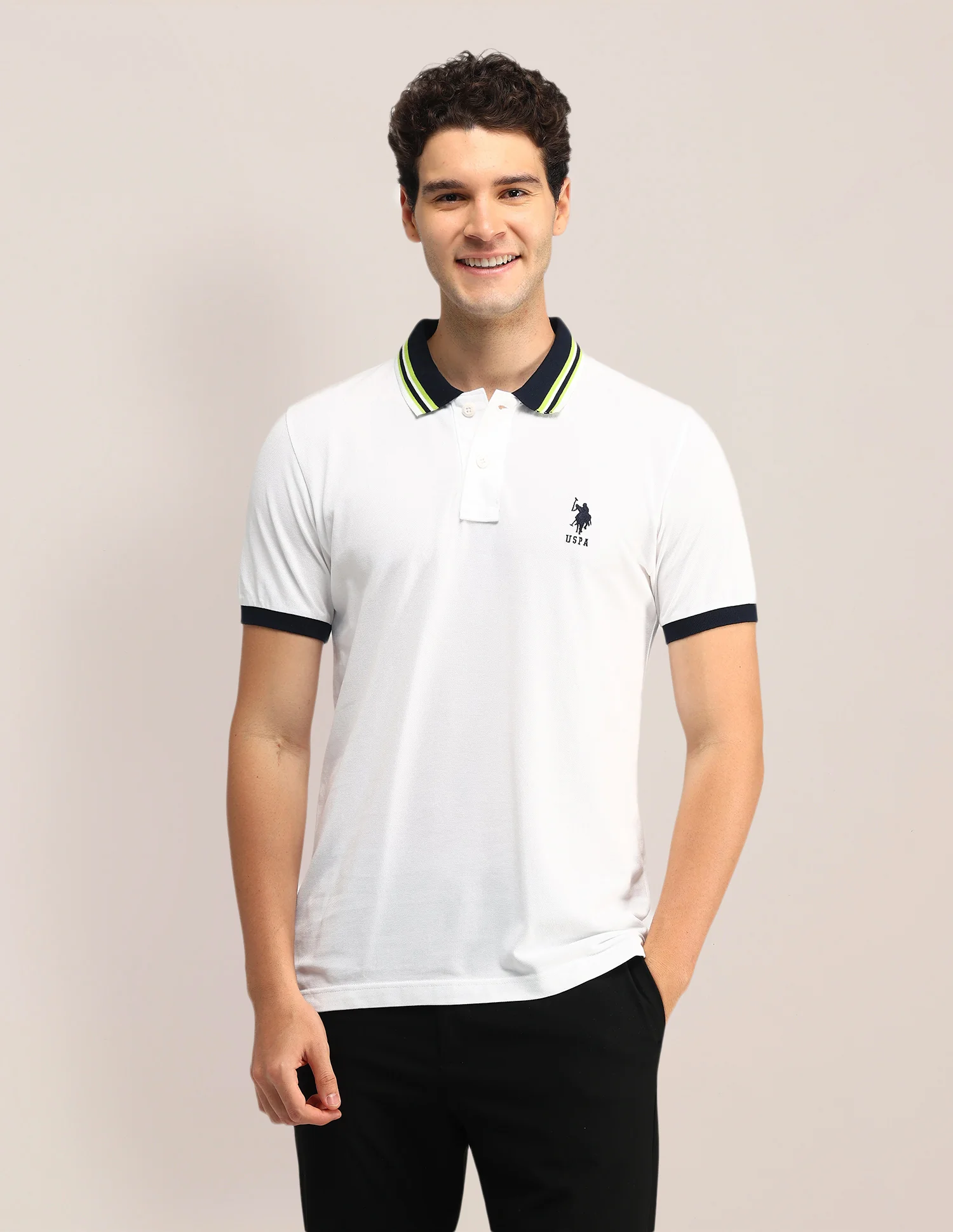 Textured Slim Fit Polo Shirt - Image 6