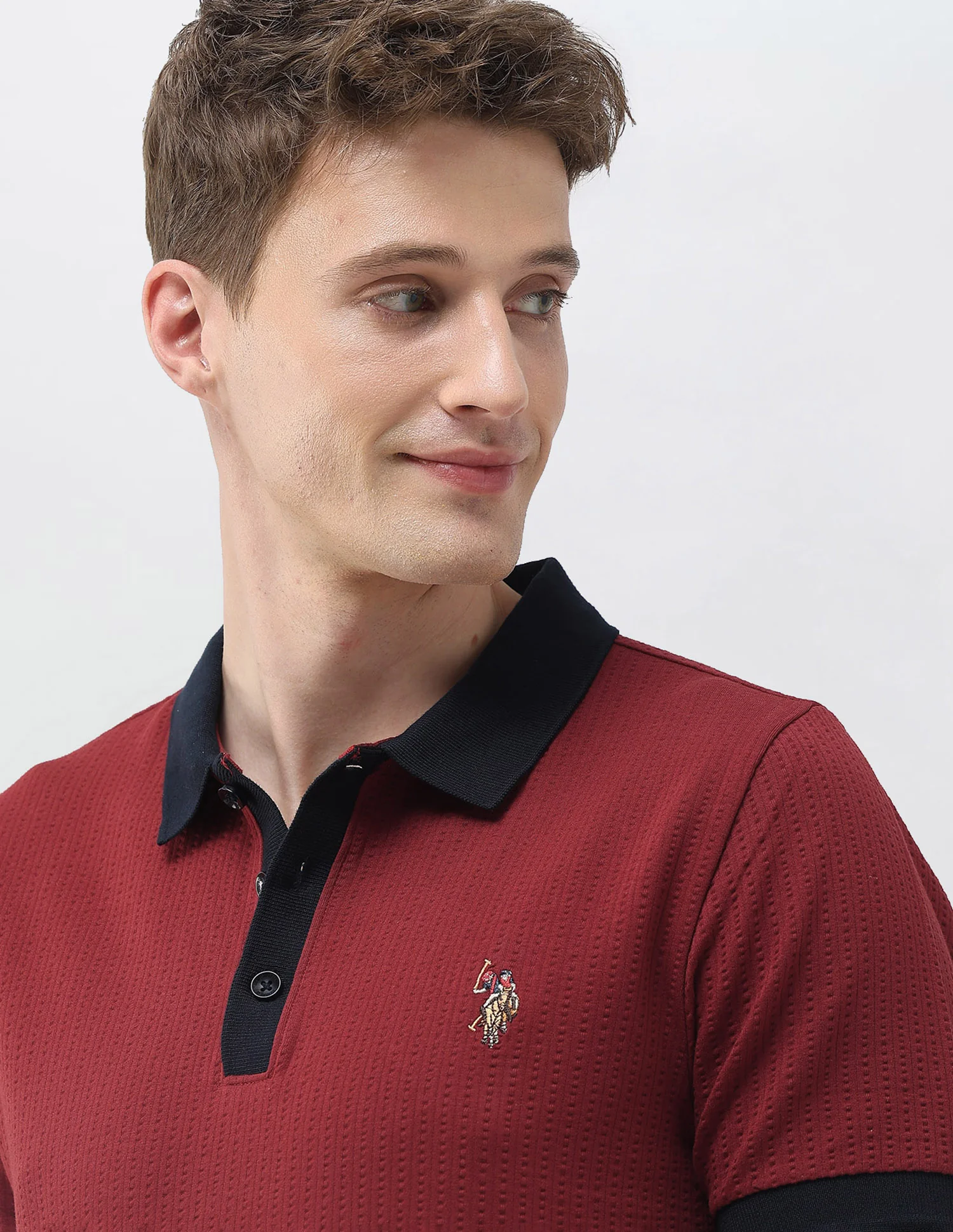 Textured Slim Fit Polo Shirt - Image 7