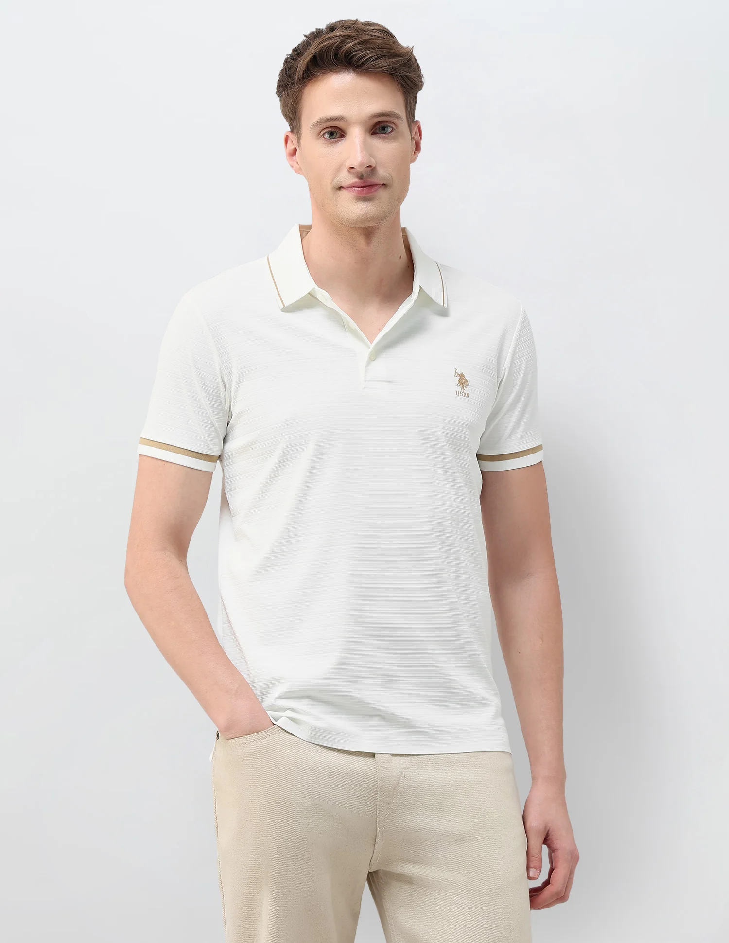 Textured Slim Fit Polo Shirt - Image 6