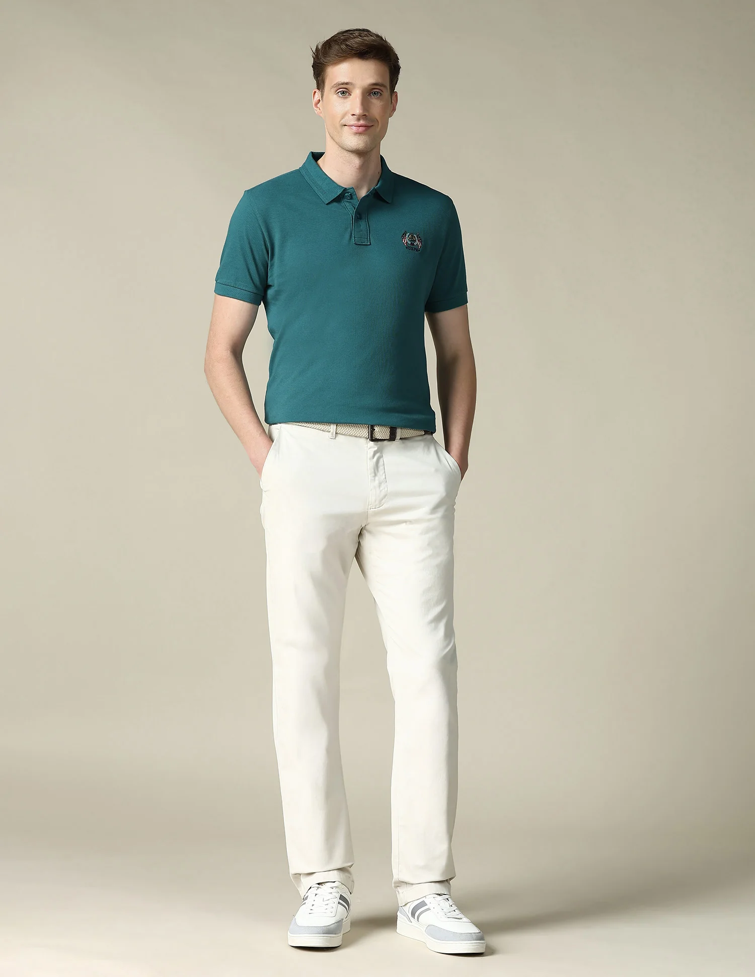 Textured Slim Fit Polo Shirt - Image 3