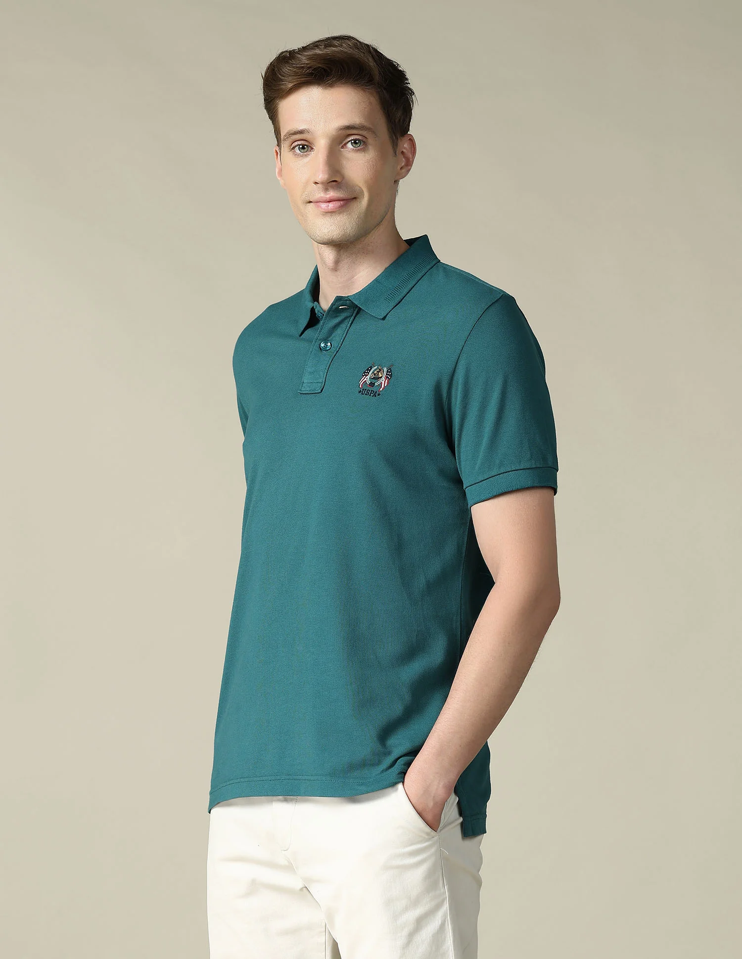 Textured Slim Fit Polo Shirt - Image 4