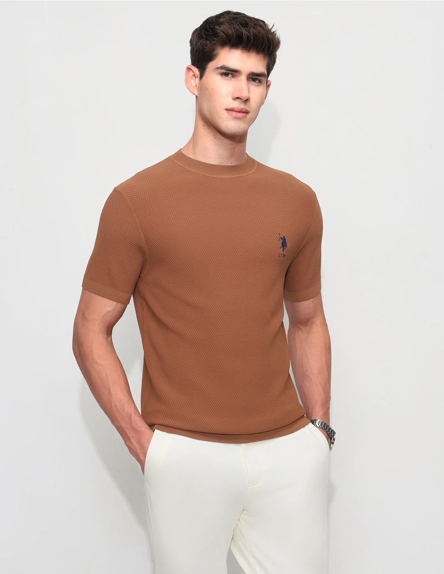 Textured Slim Fit T-Shirt