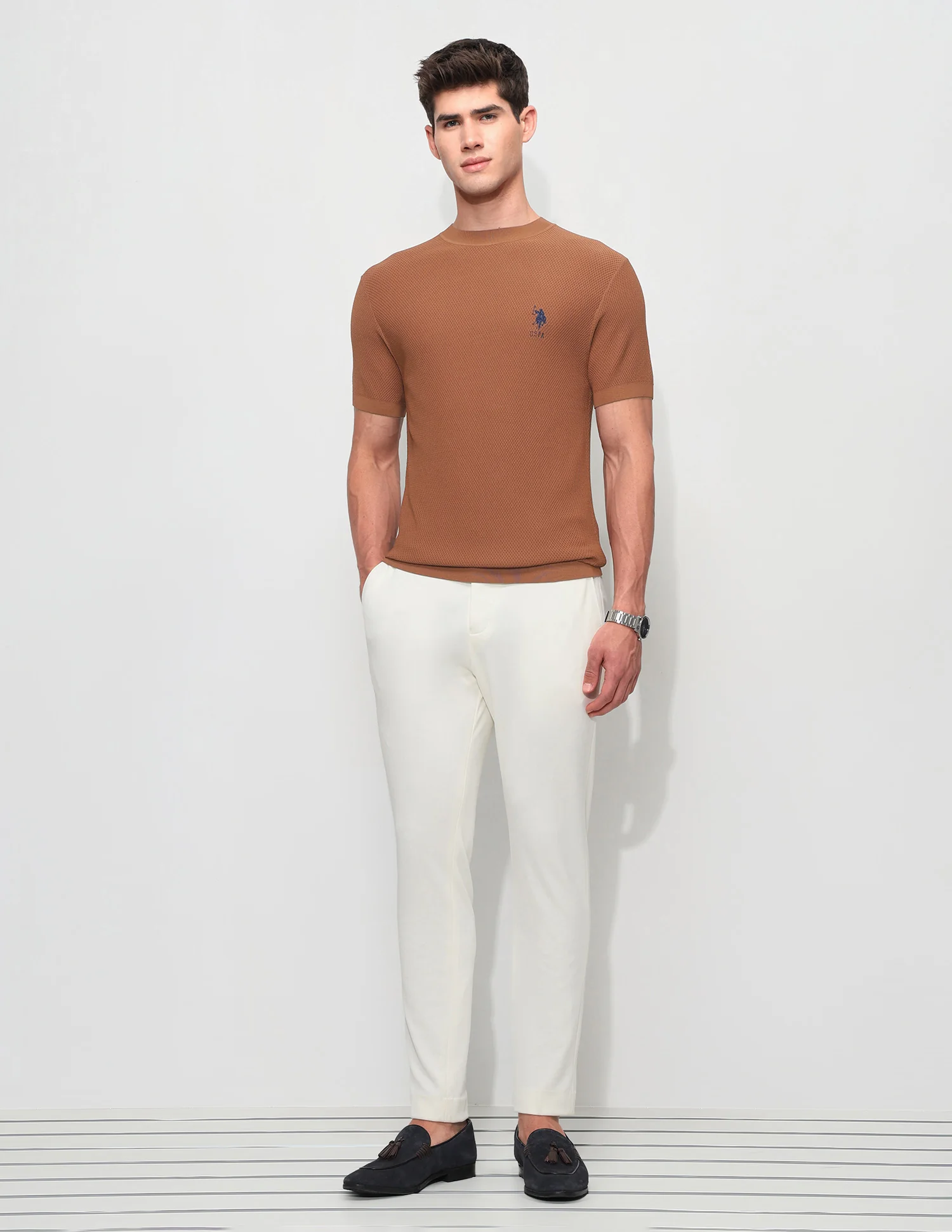Textured Slim Fit T-Shirt - Image 3