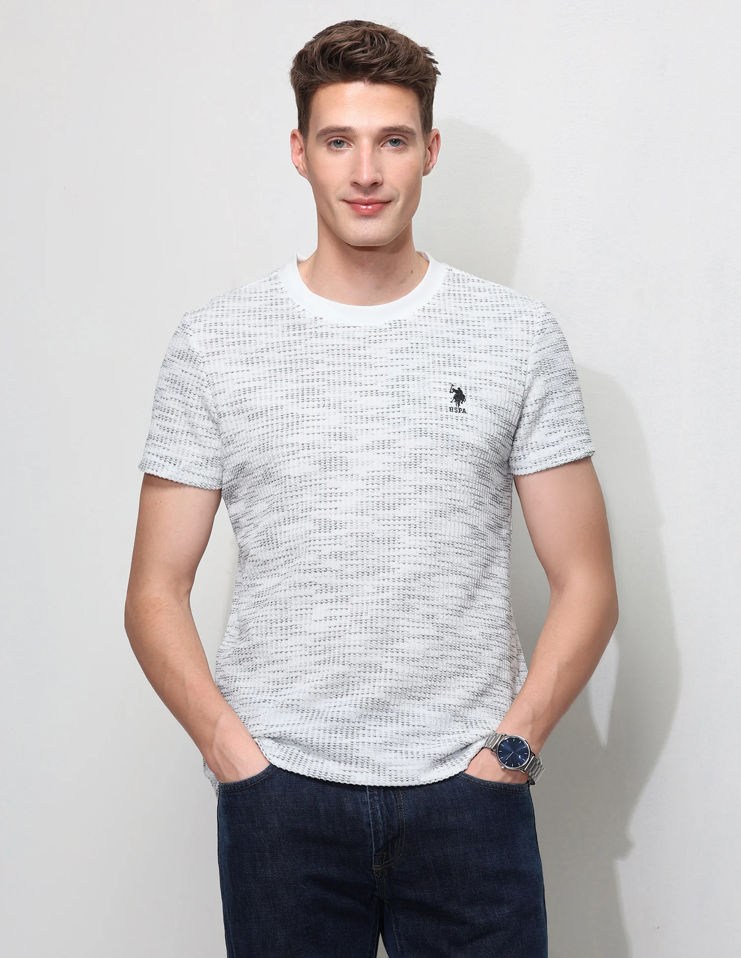 Textured Slim Fit T-Shirt
