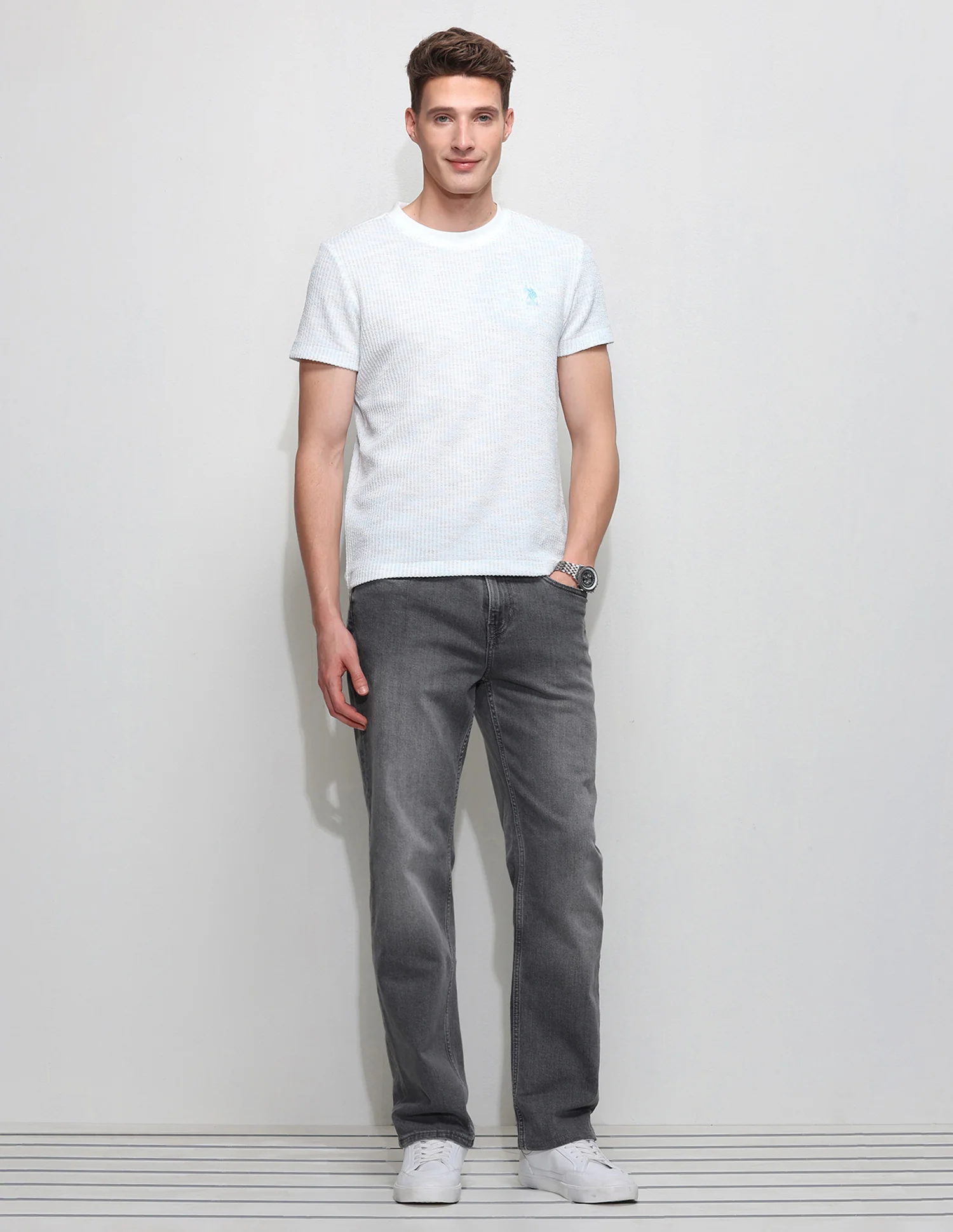 Textured Slim Fit T-Shirt - Image 3