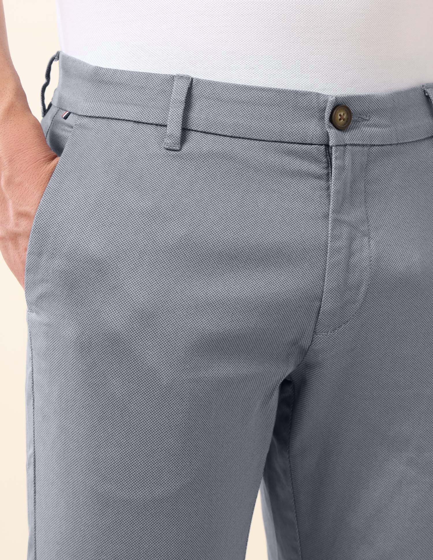 Textured Slim Fit Trousers - Image 7