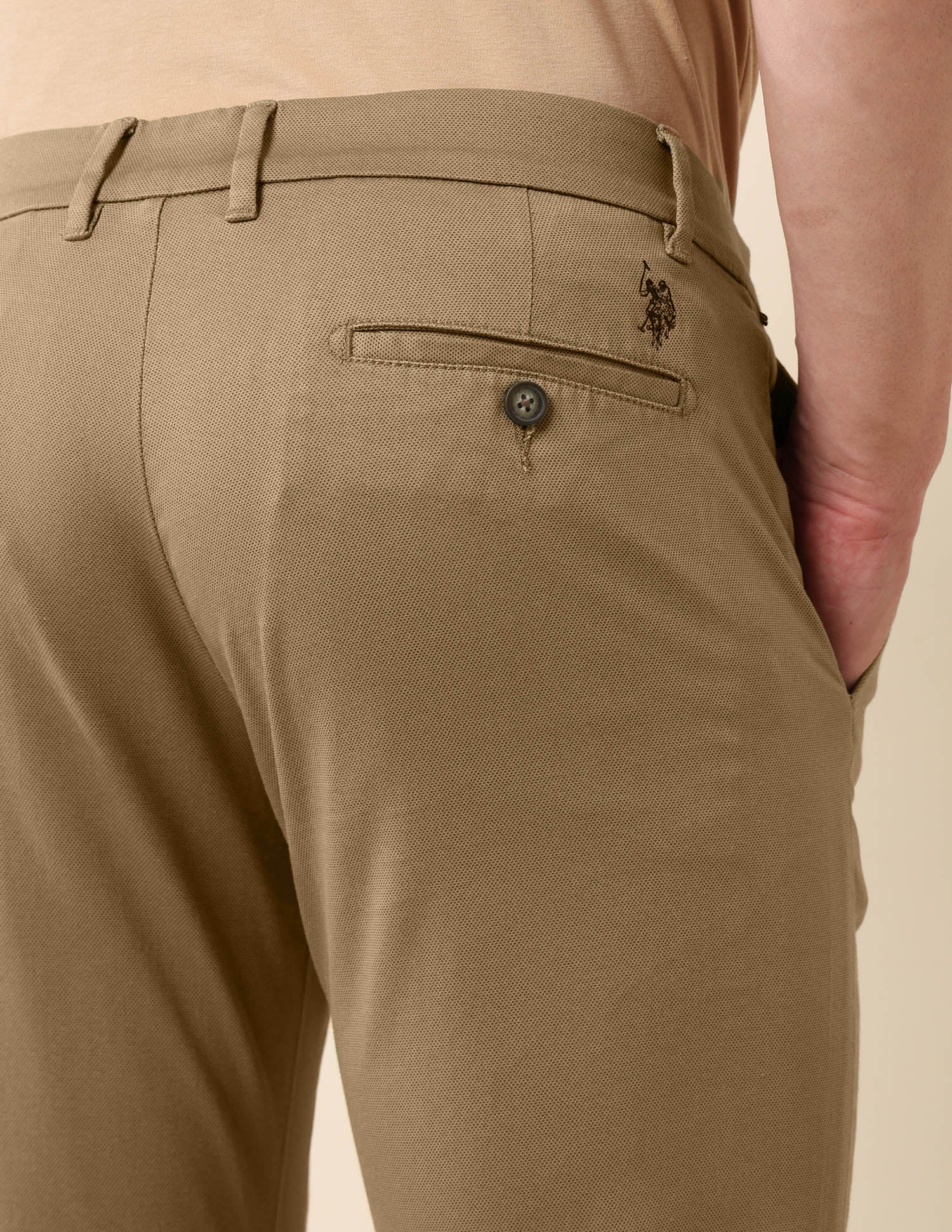 Textured Slim Fit Trousers - Image 8