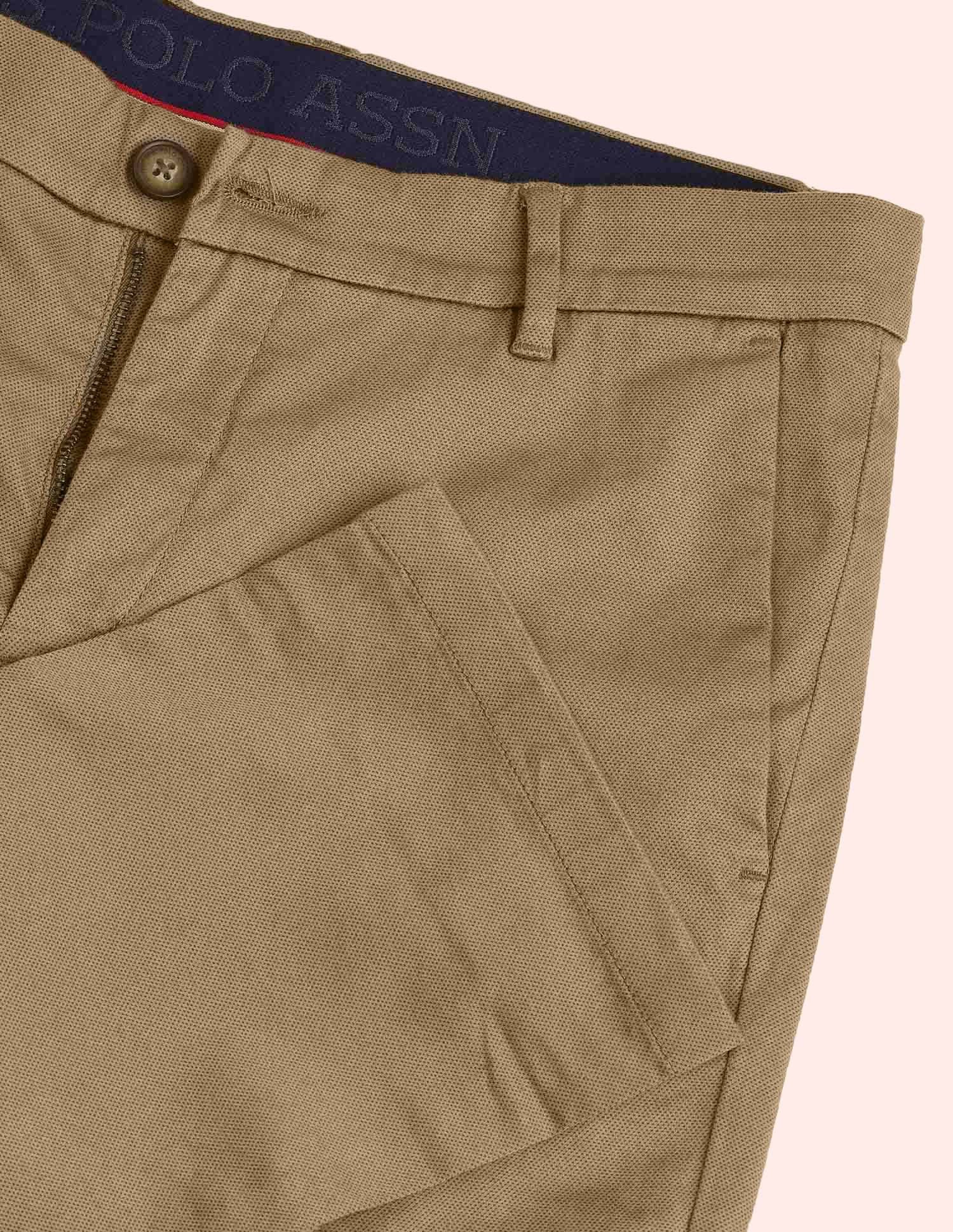 Textured Slim Fit Trousers - Image 9