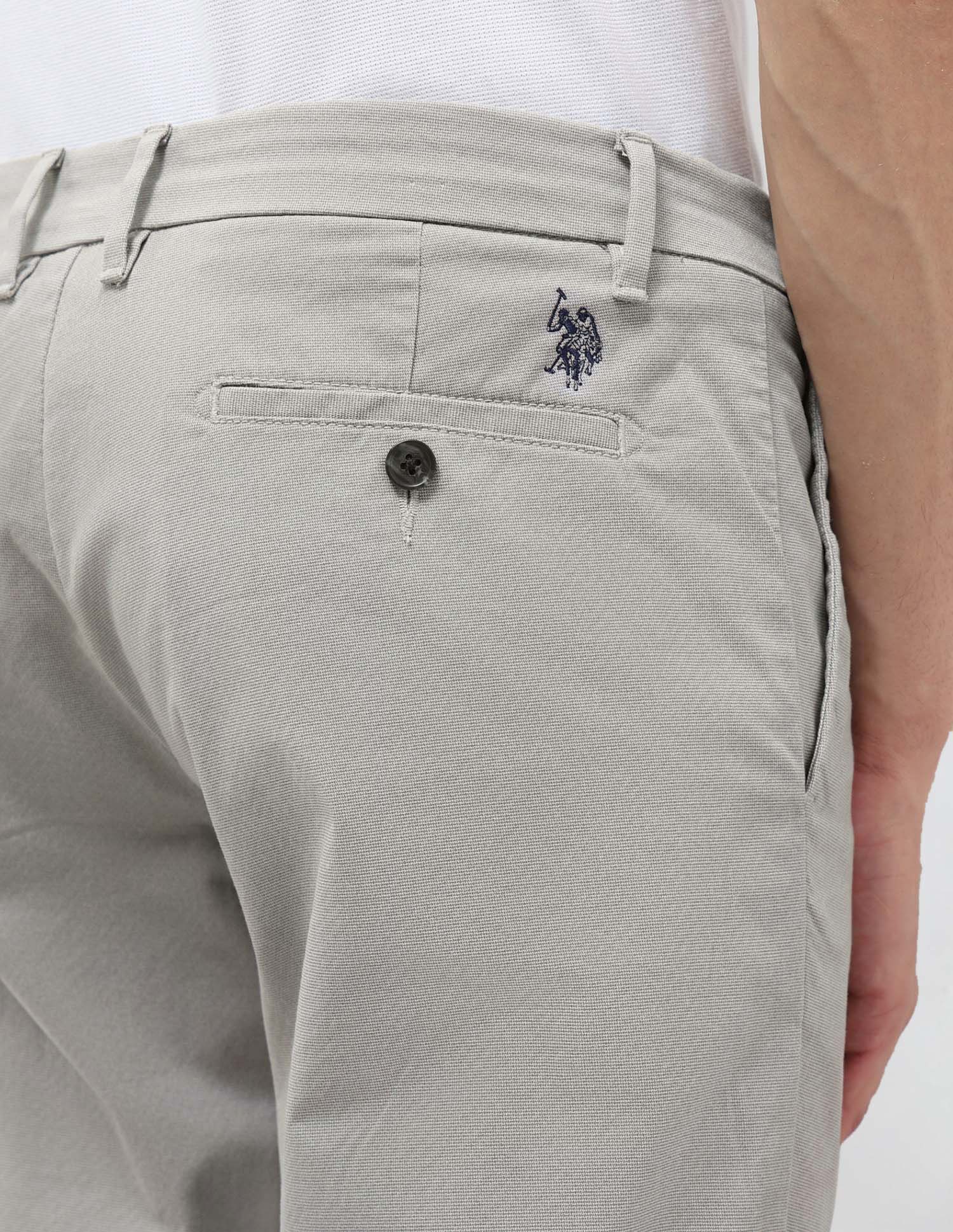 Textured Slim Fit Trousers - Image 8