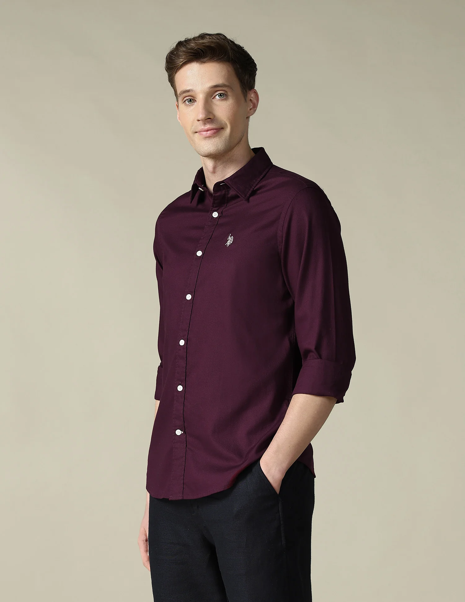 Textured Tailored Fit Shirt - Image 4