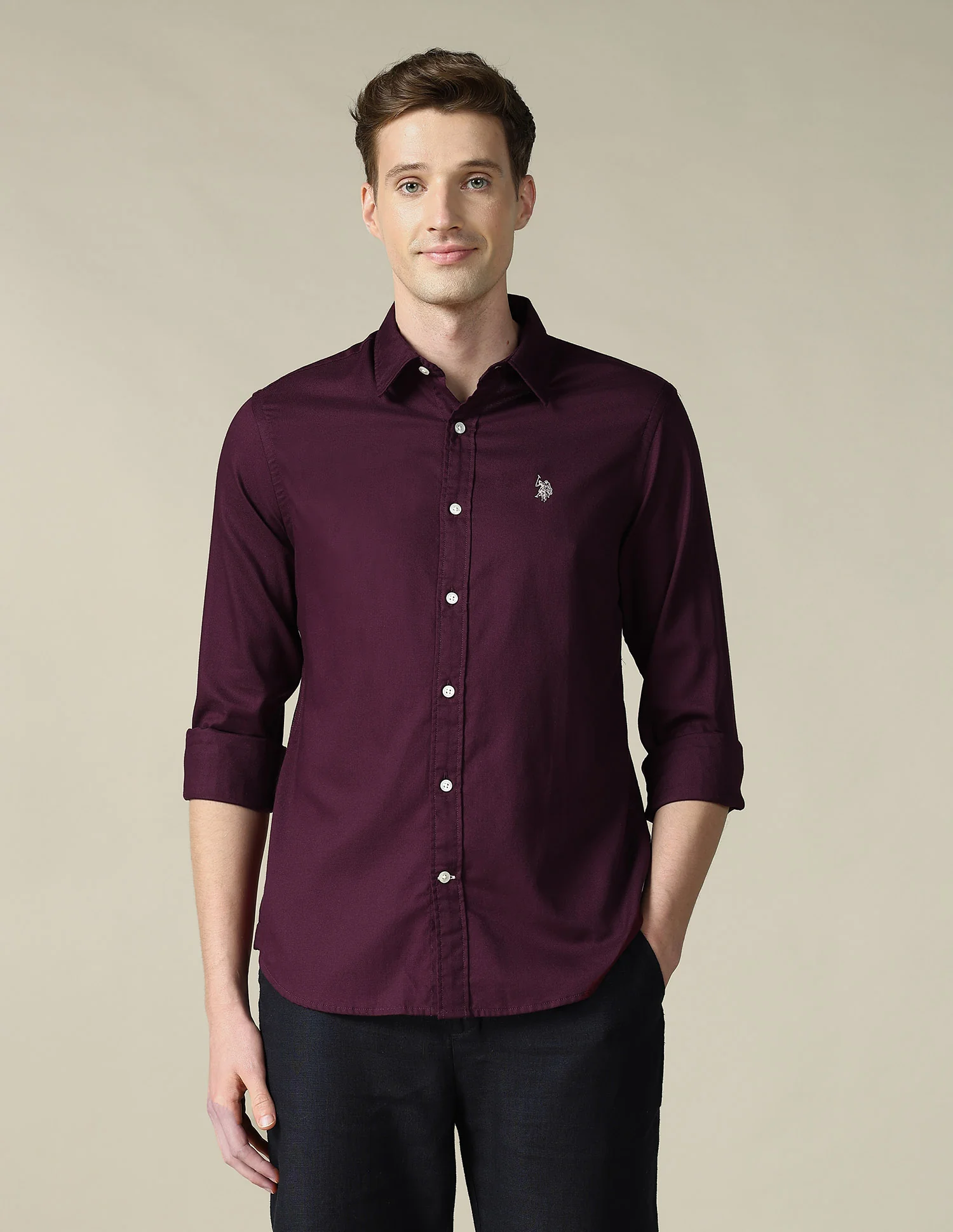 Textured Tailored Fit Shirt - Image 6