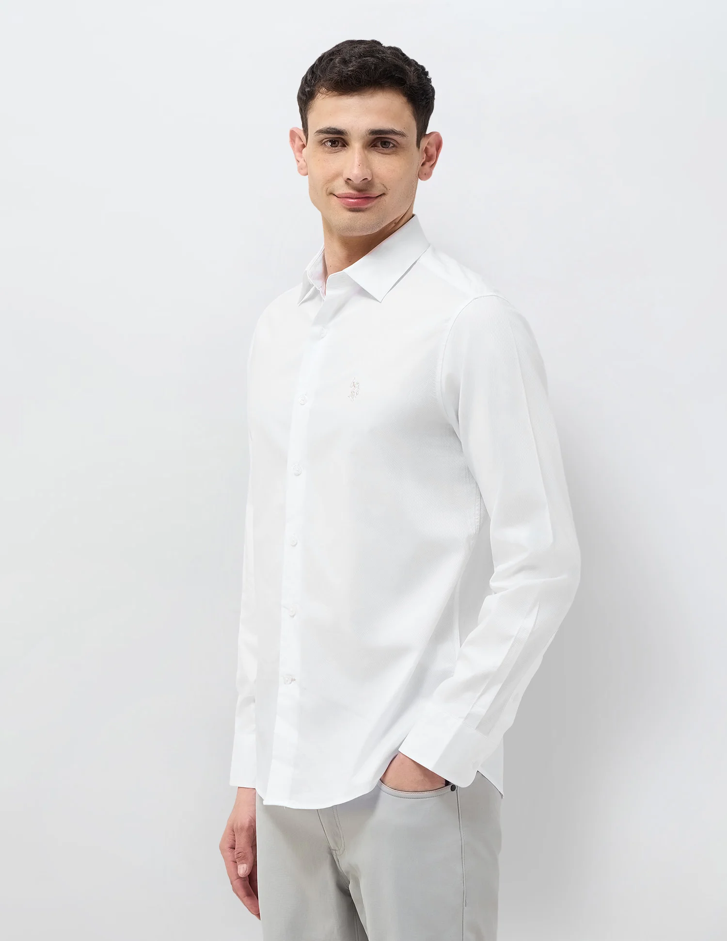 Textured Tailored Fit Shirt - Image 4