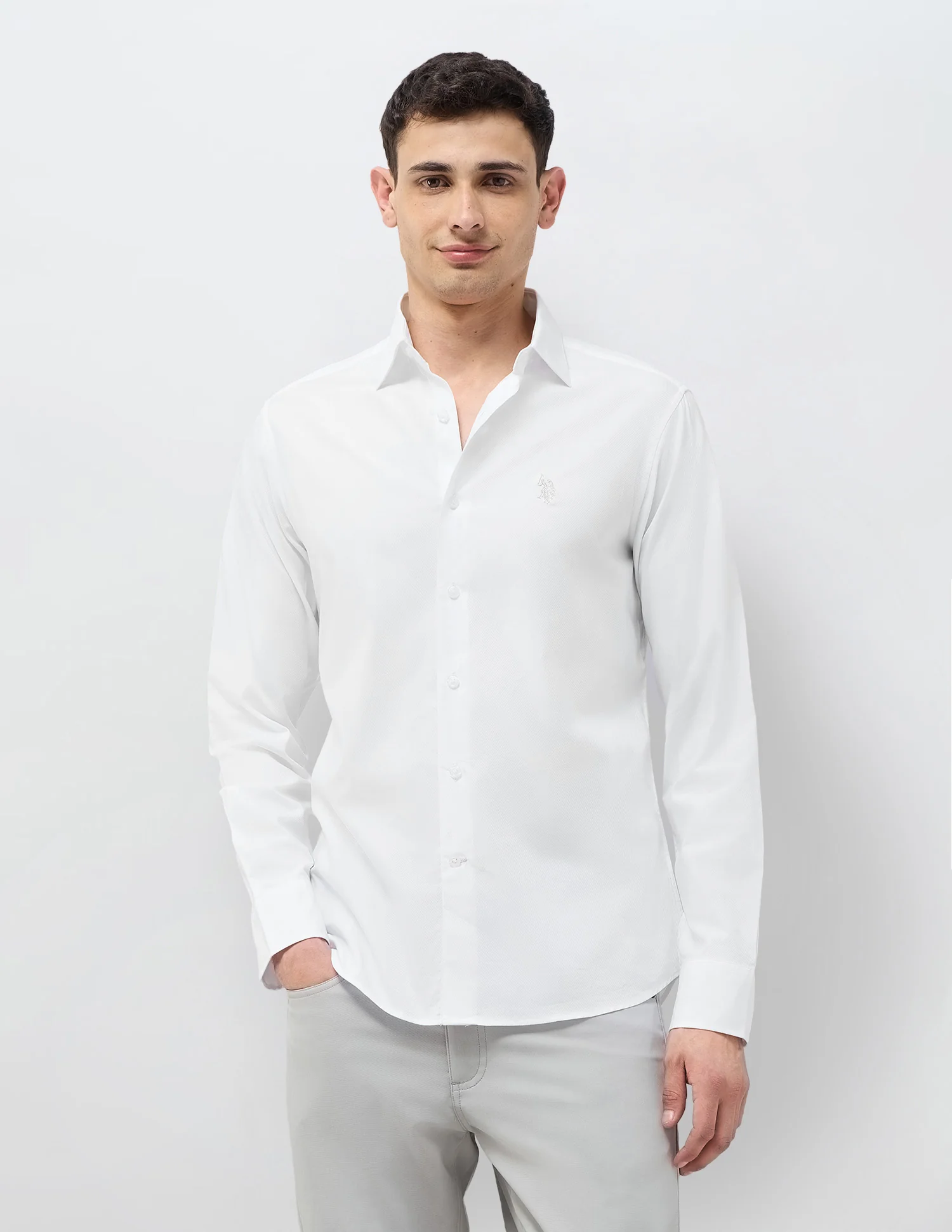 Textured Tailored Fit Shirt - Image 6