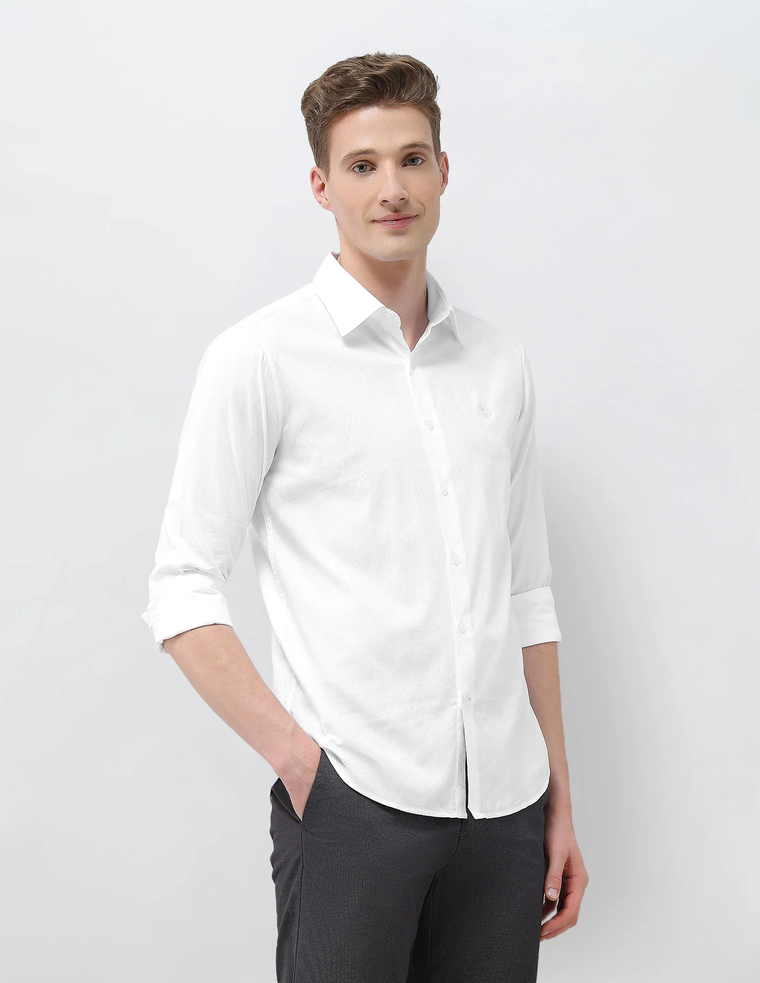 Textured Tailored Fit Shirt - Image 4