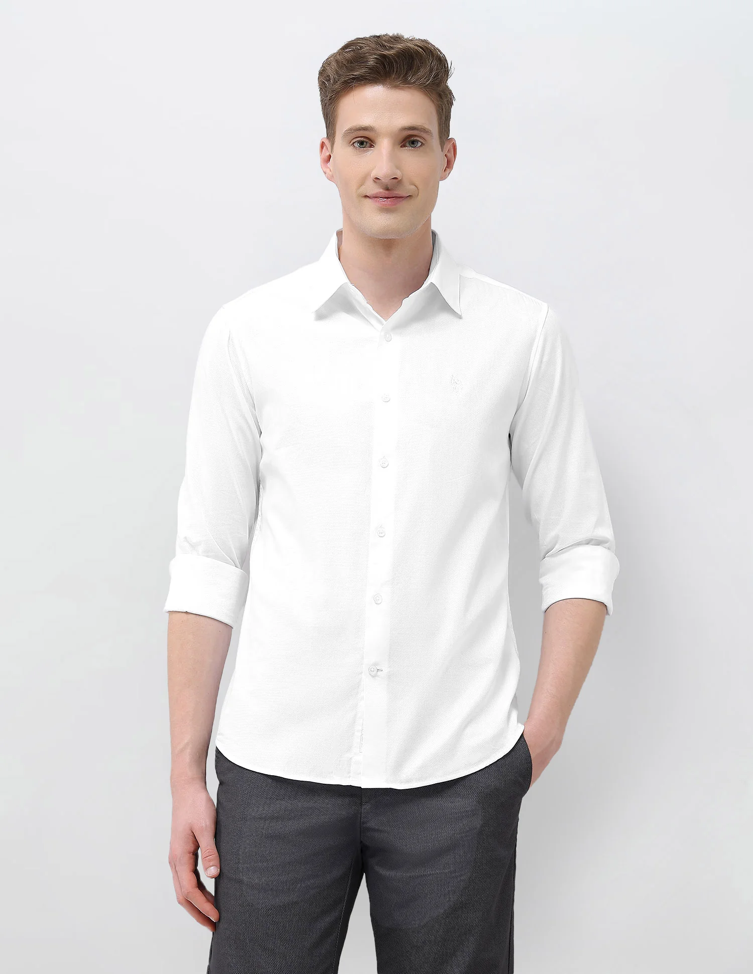 Textured Tailored Fit Shirt - Image 6