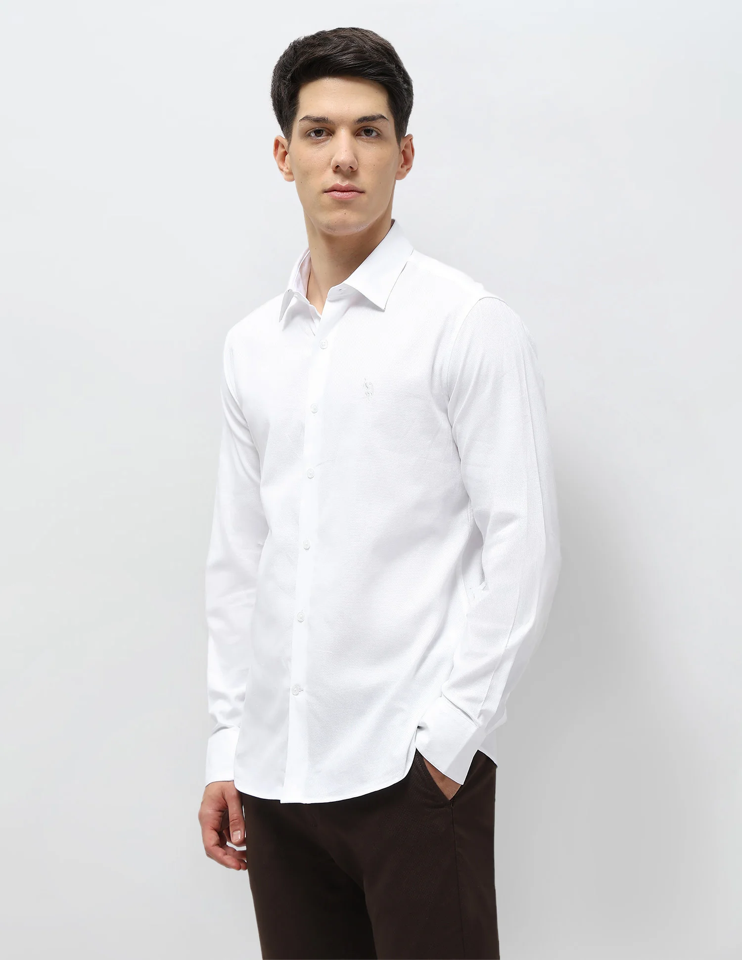 Textured Tailored Fit Shirt - Image 4