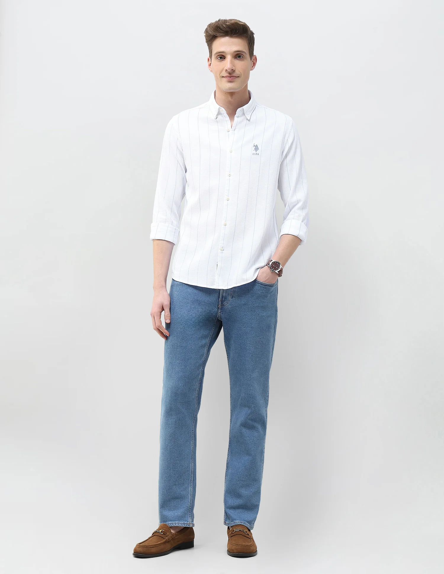 Textured Vertical Striped Motel On The Coast Shirt - Image 3