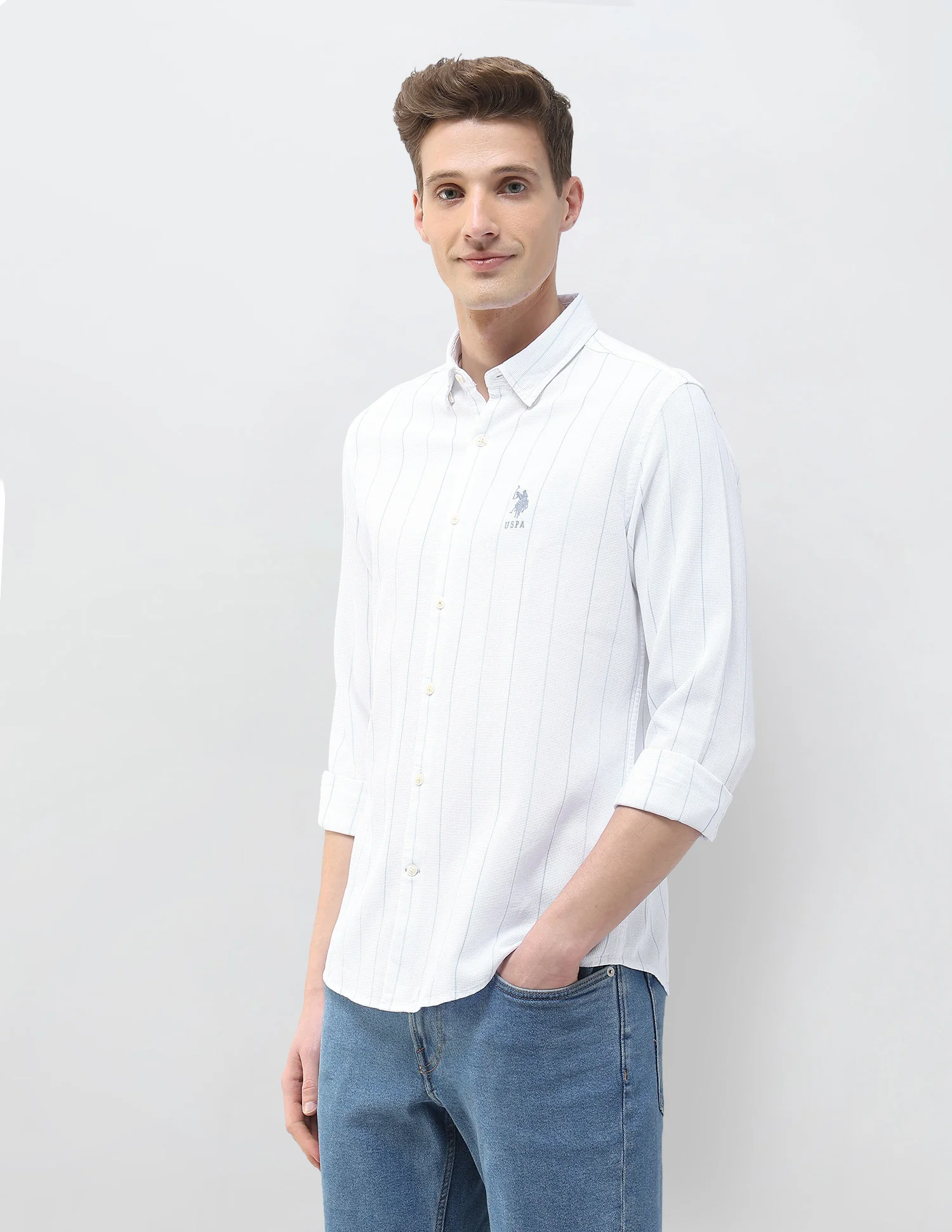 Textured Vertical Striped Motel On The Coast Shirt - Image 4
