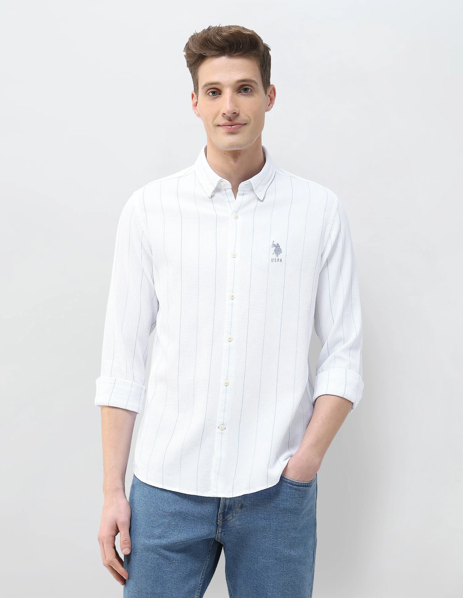 Textured Vertical Striped Motel On The Coast Shirt - Image 6