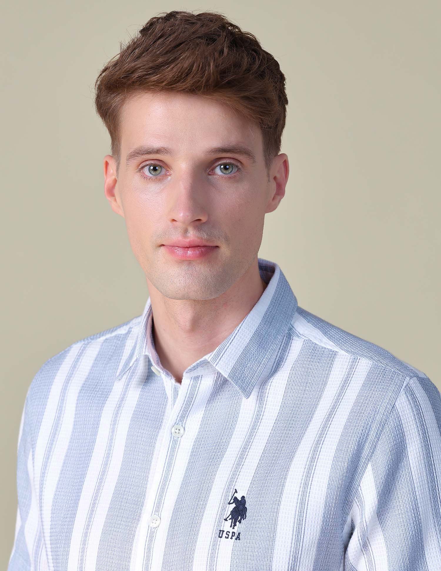 Textured Vertical Striped Regular Fit Shirt - Image 7