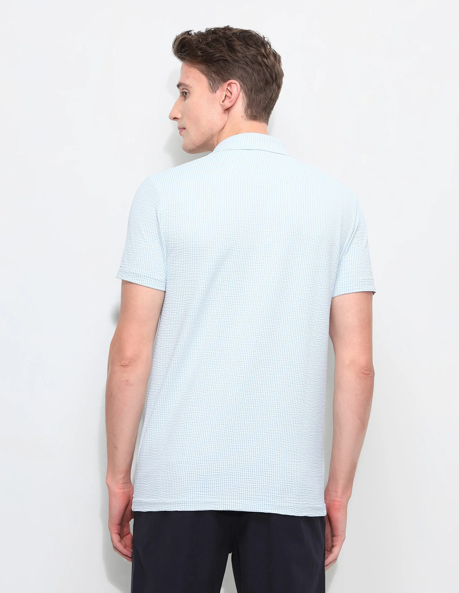 Textured White Harbour Polo Shirt - Image 5