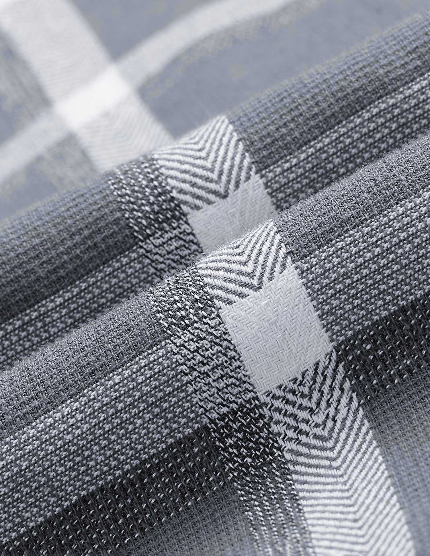Textured With Grid Checked Dobby Shirt - Image 2