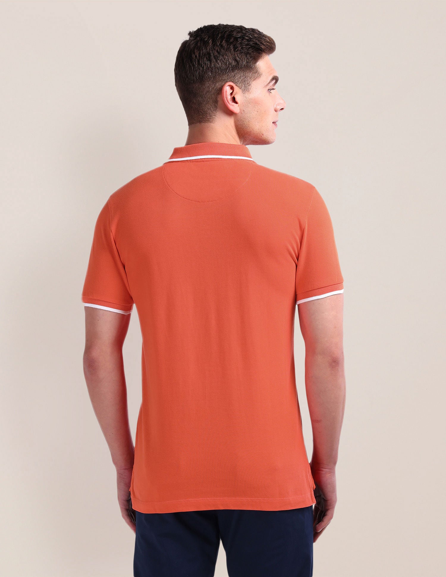 Tipped Collar Cotton Polo Shirt - Image 5