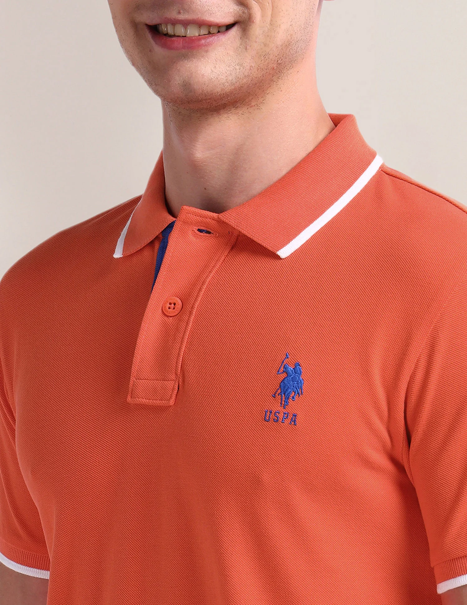 Tipped Collar Cotton Polo Shirt - Image 7