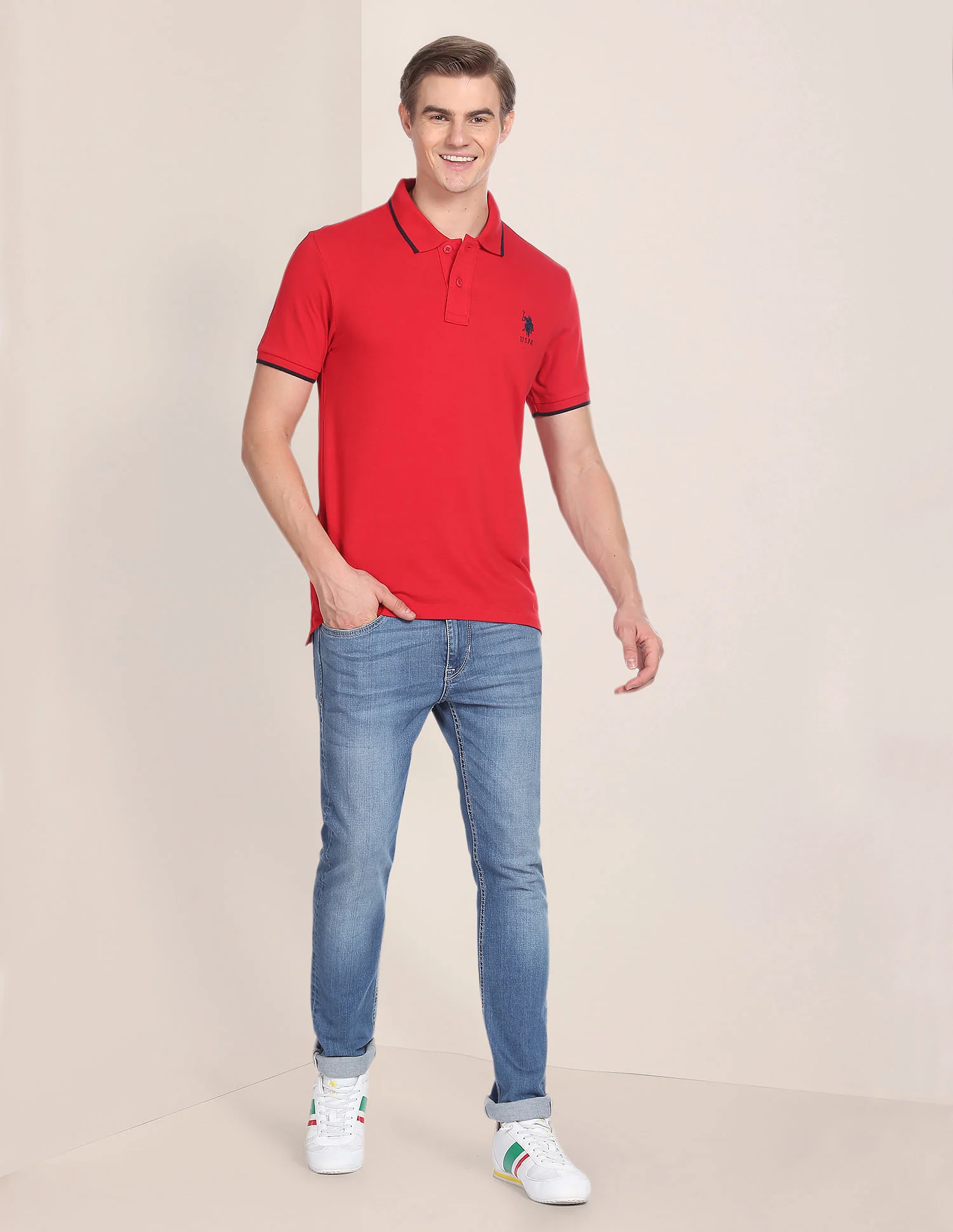 Tipped Collar Slim Fit Polo Shirt - Image 3
