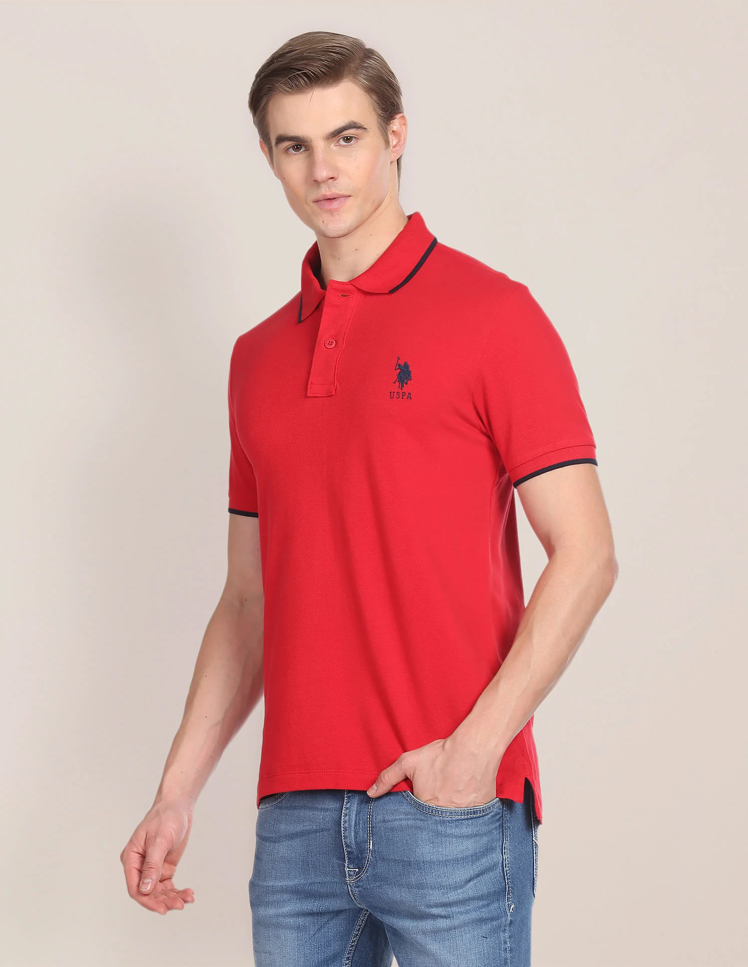 Tipped Collar Slim Fit Polo Shirt - Image 4