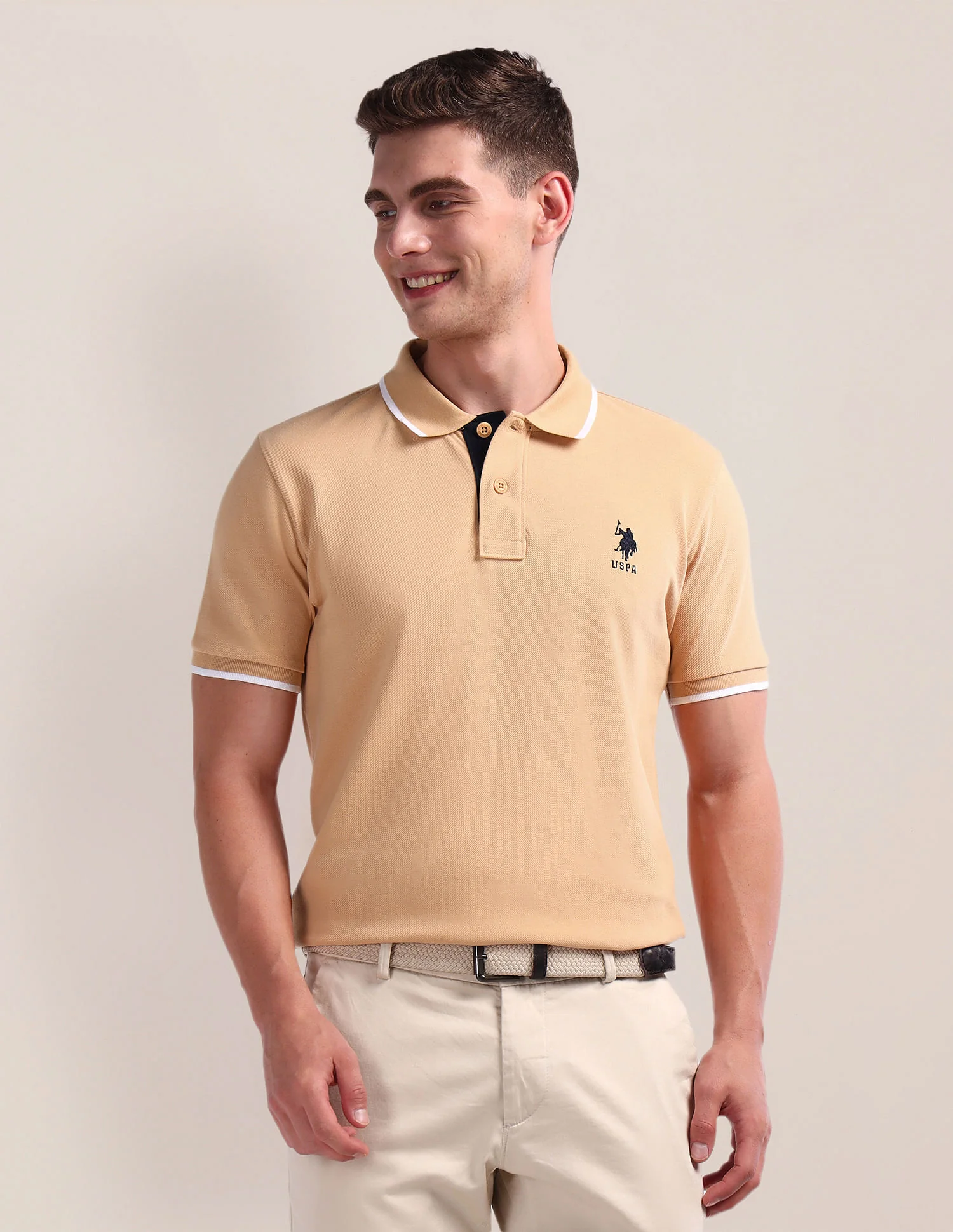 Tipped Slim Cotton Polo Shirt