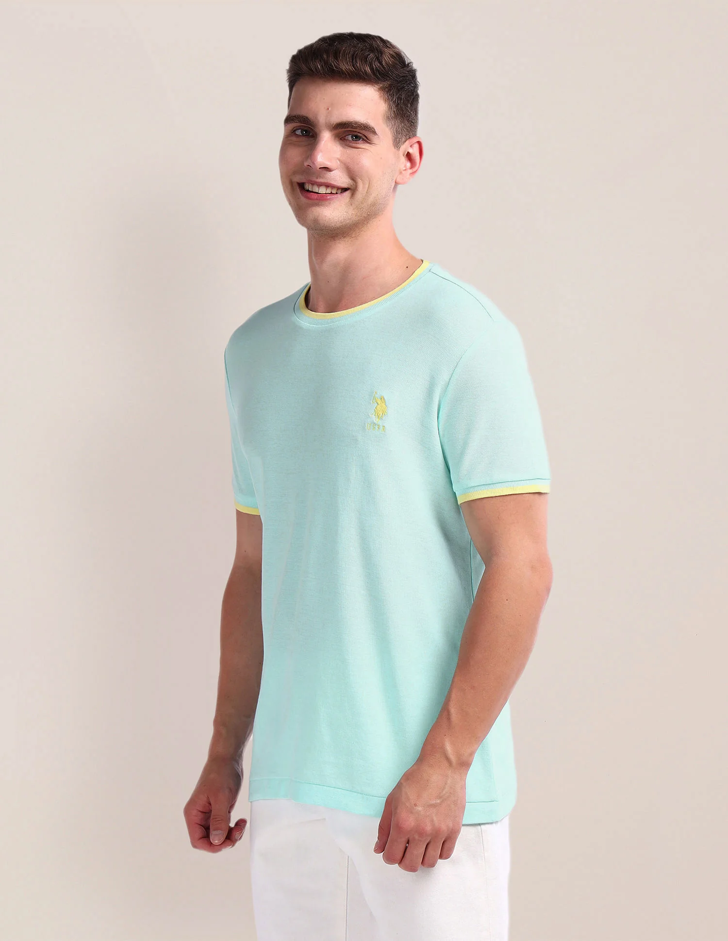 Tipped Slim Fit Cotton T-Shirt - Image 4