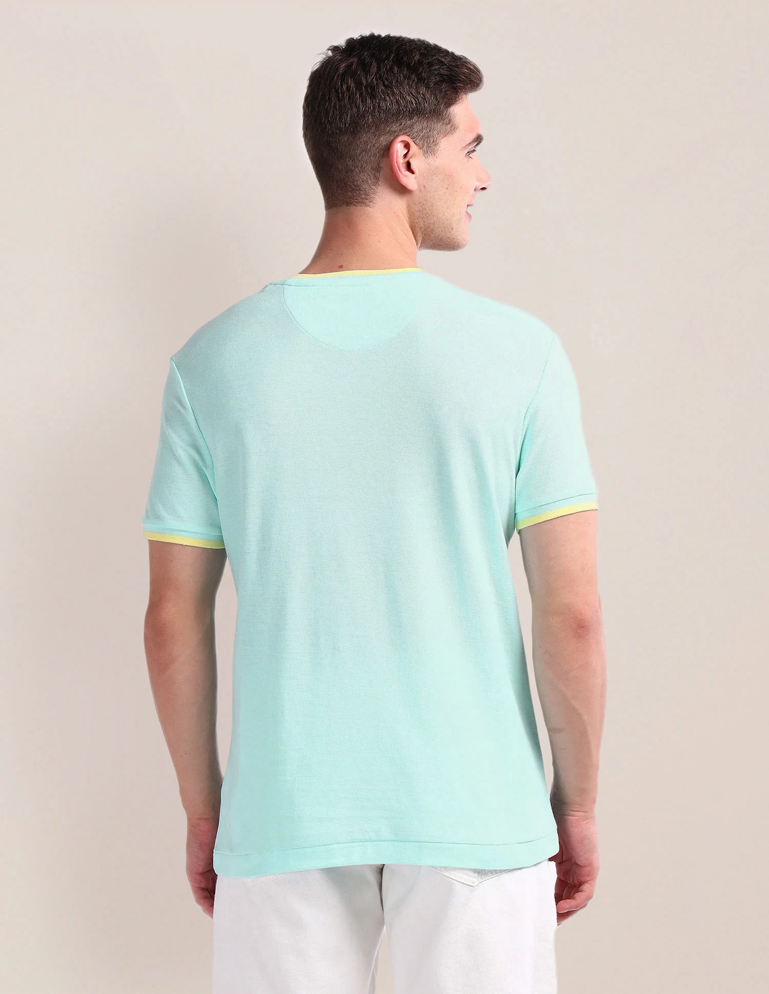 Tipped Slim Fit Cotton T-Shirt - Image 5