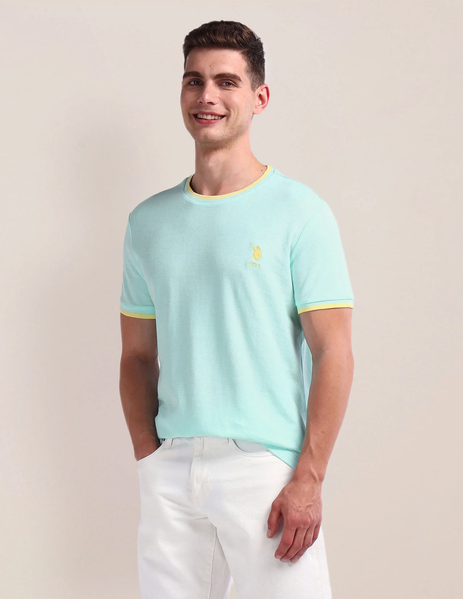 Tipped Slim Fit Cotton T-Shirt - Image 6