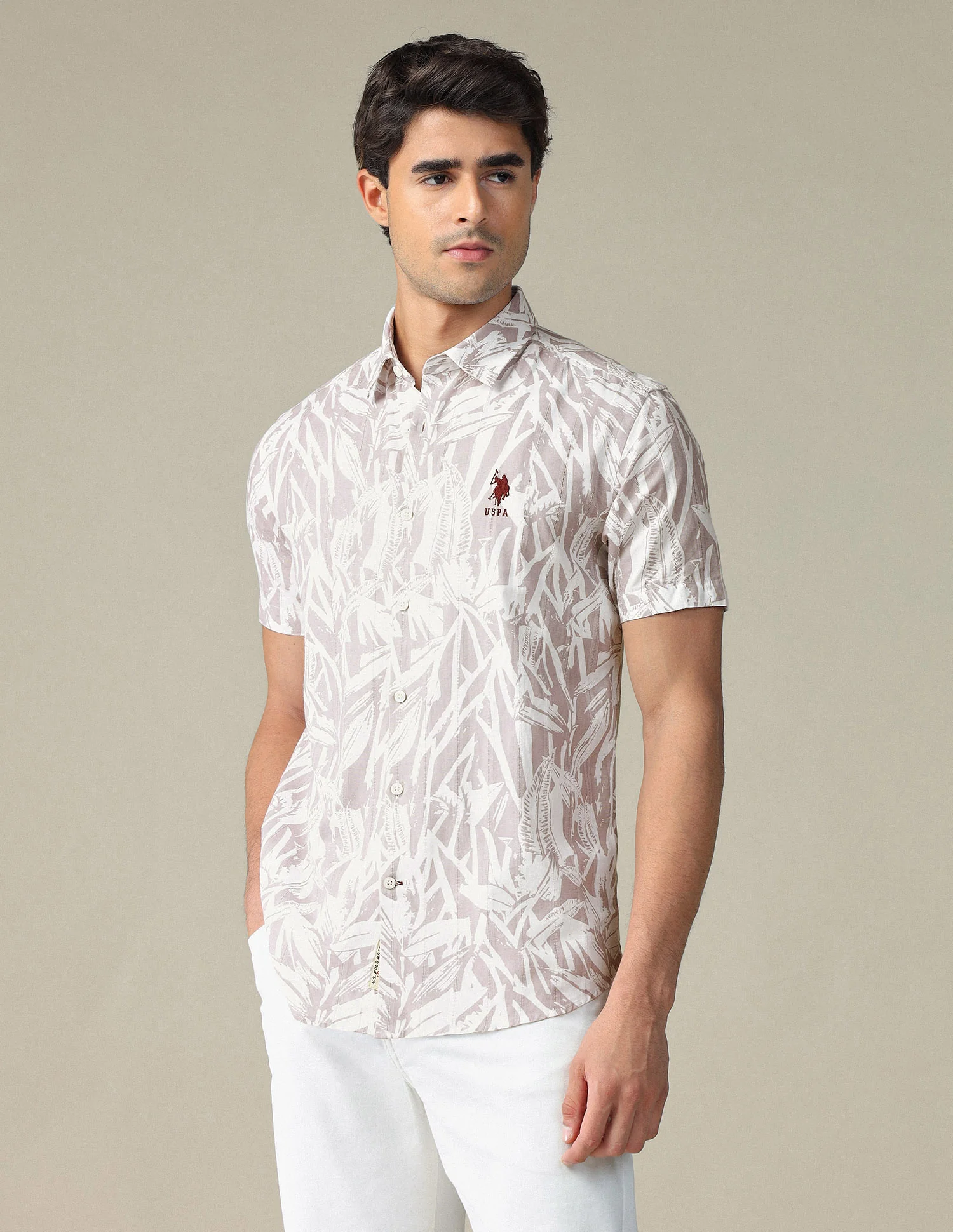 Tropical Printed Dobby Shirt - Image 4