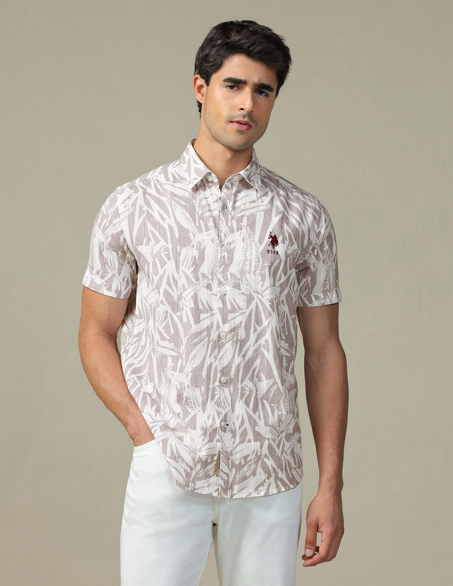 Tropical Printed Dobby Shirt - Image 6