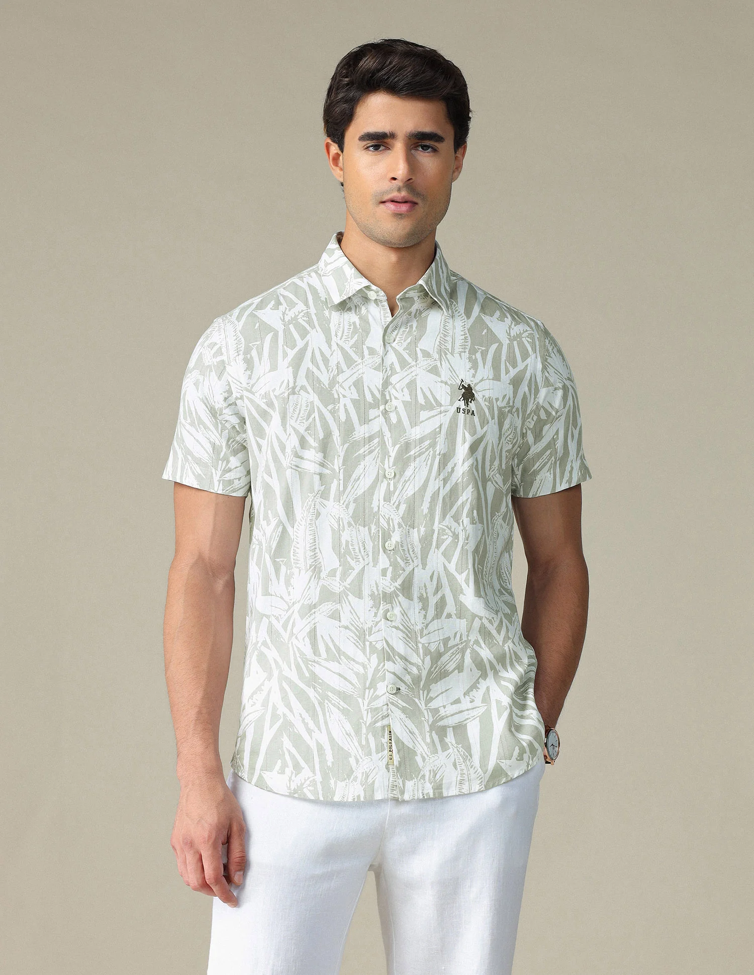 Tropical Printed Dobby Shirt - Image 6