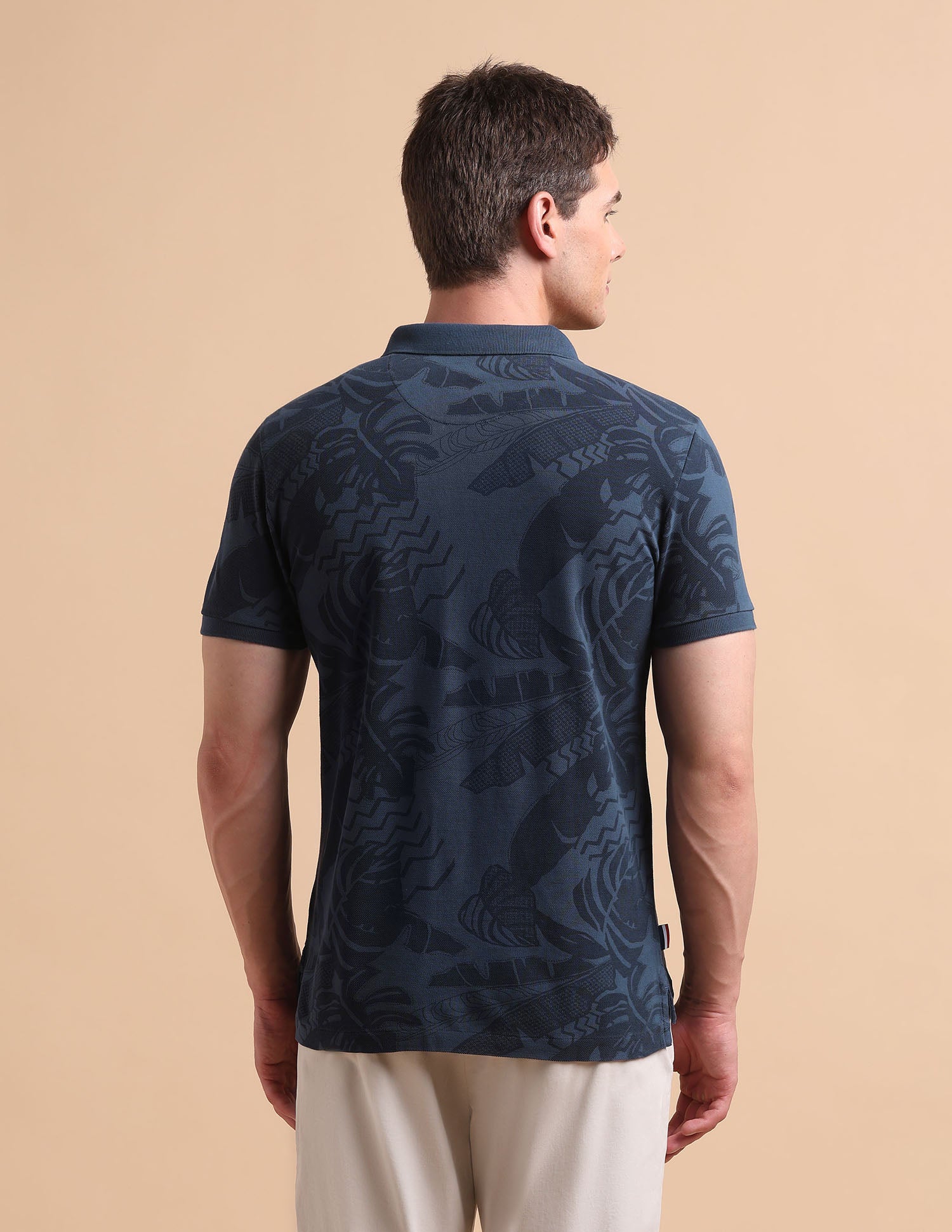 Tropical Printed Pure Cotton Polo Shirt - Image 5
