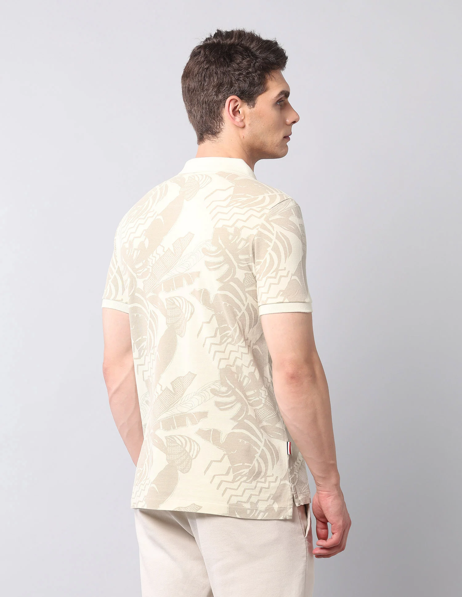 Tropical Printed Pure Cotton Polo Shirt - Image 5