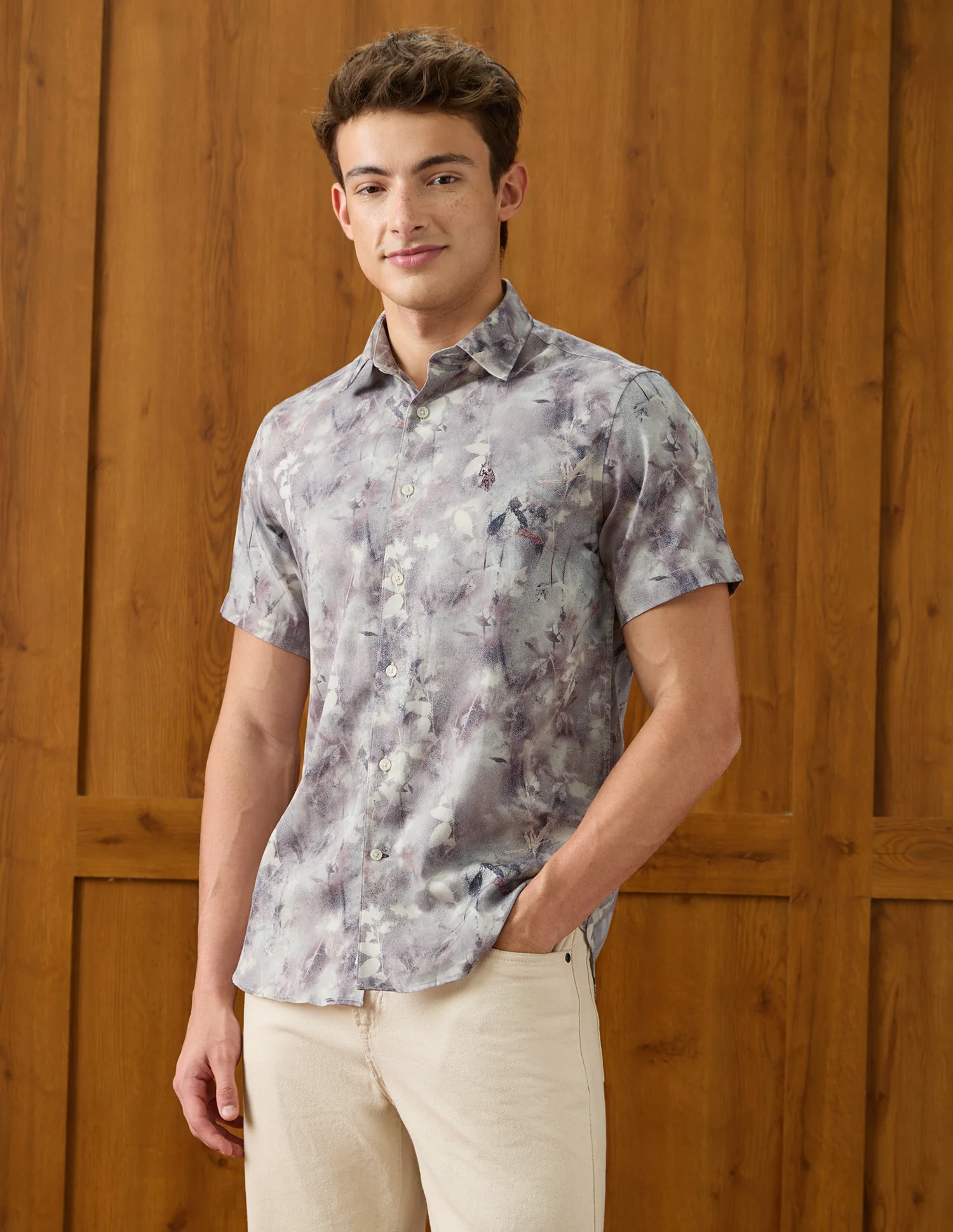 Tropical Printed Satin Shirt - Image 4