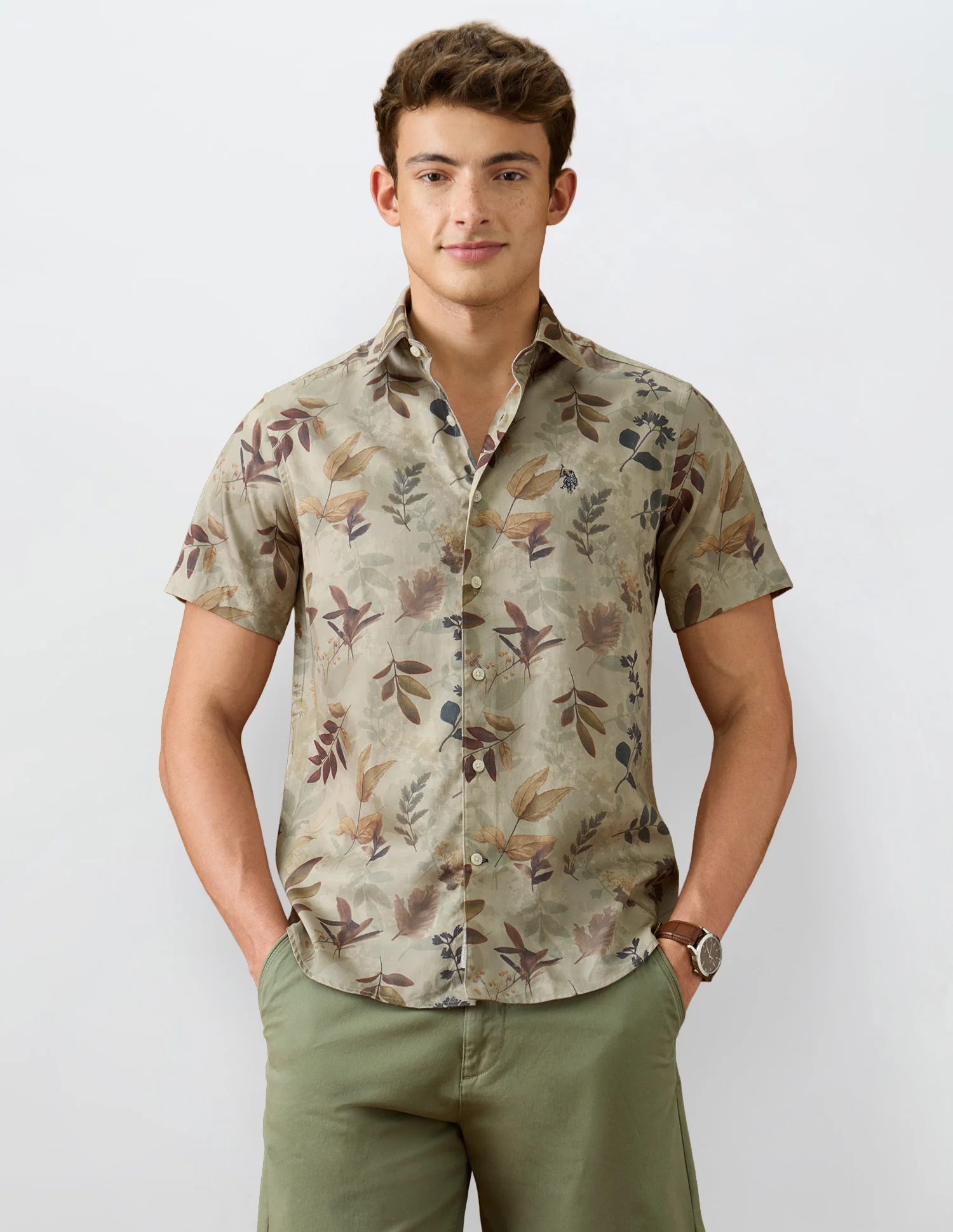 Tropical Printed Satin Shirt