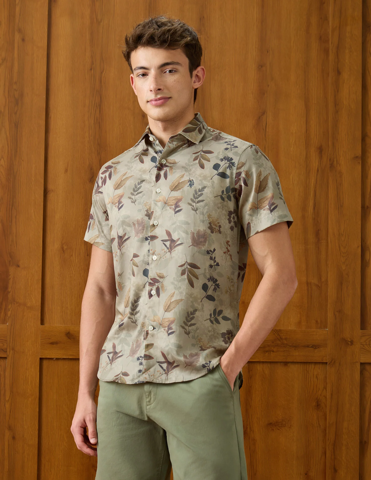 Tropical Printed Satin Shirt - Image 4
