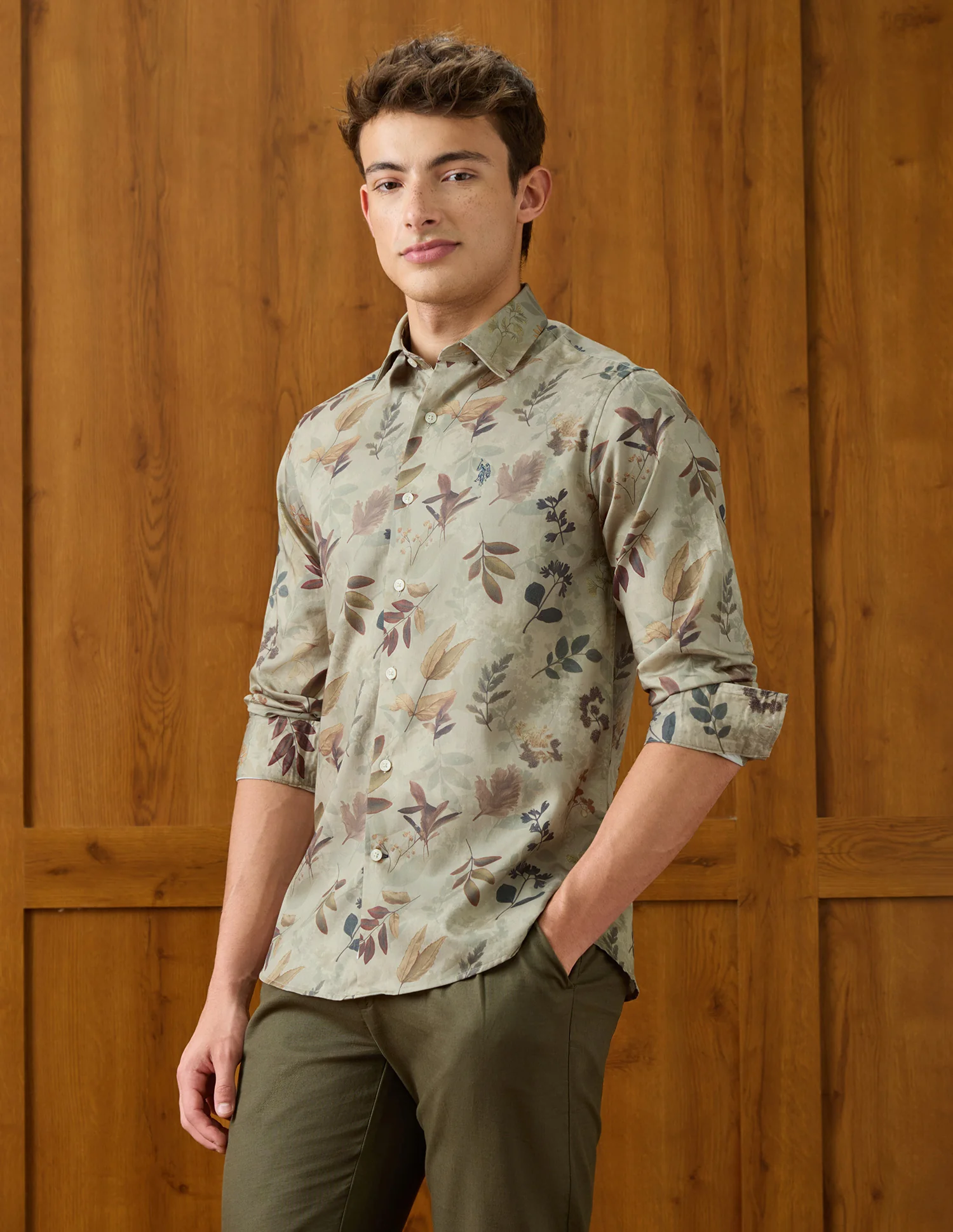 Tropical Printed Satin Shirt - Image 4