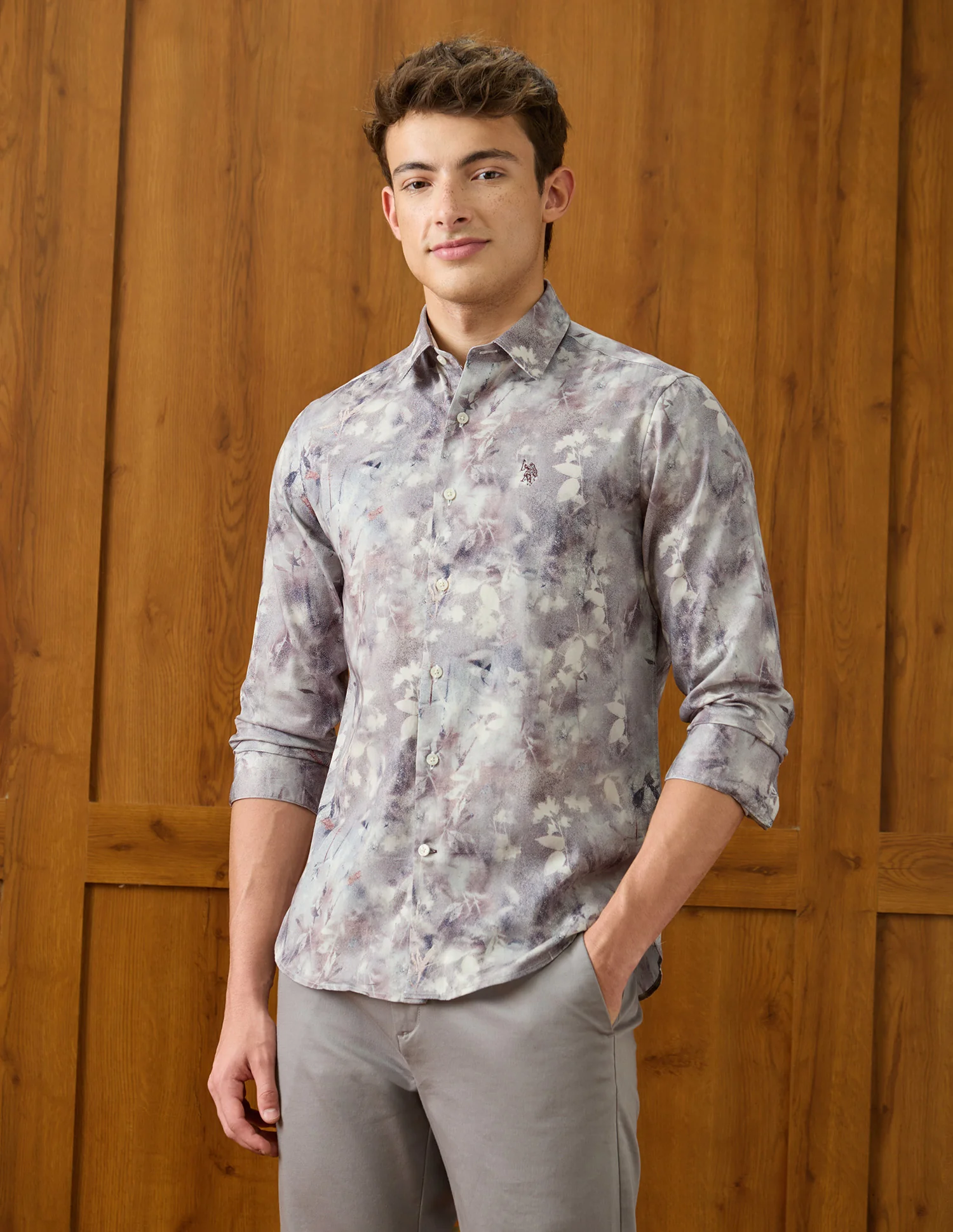 Tropical Printed Satin Shirt - Image 4