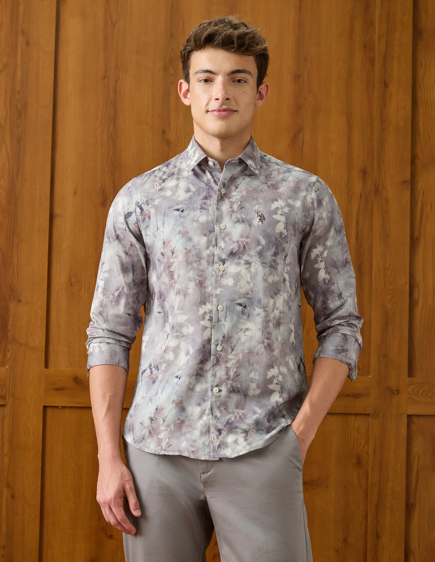 Tropical Printed Satin Shirt - Image 6
