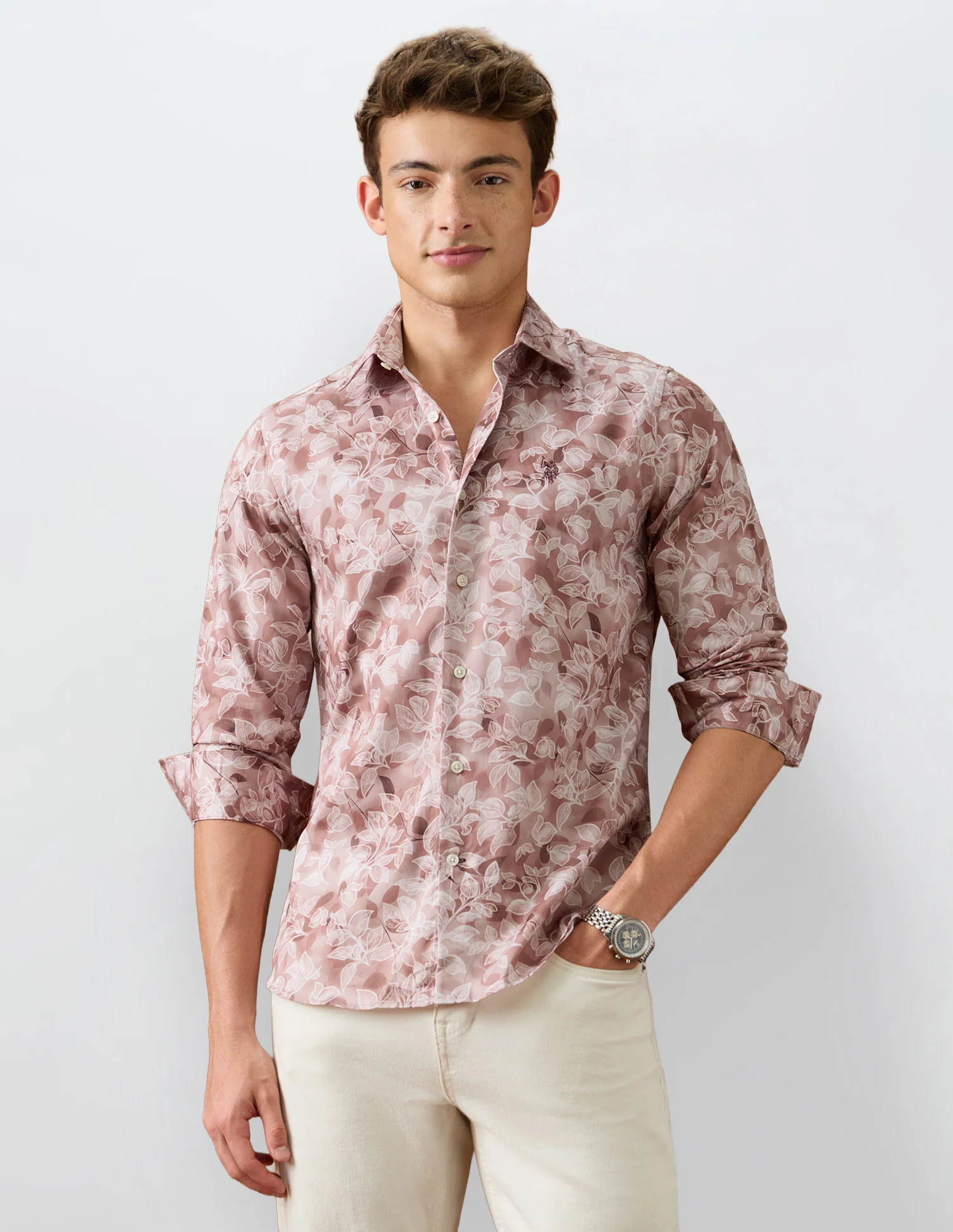 Tropical Printed Satin Shirt