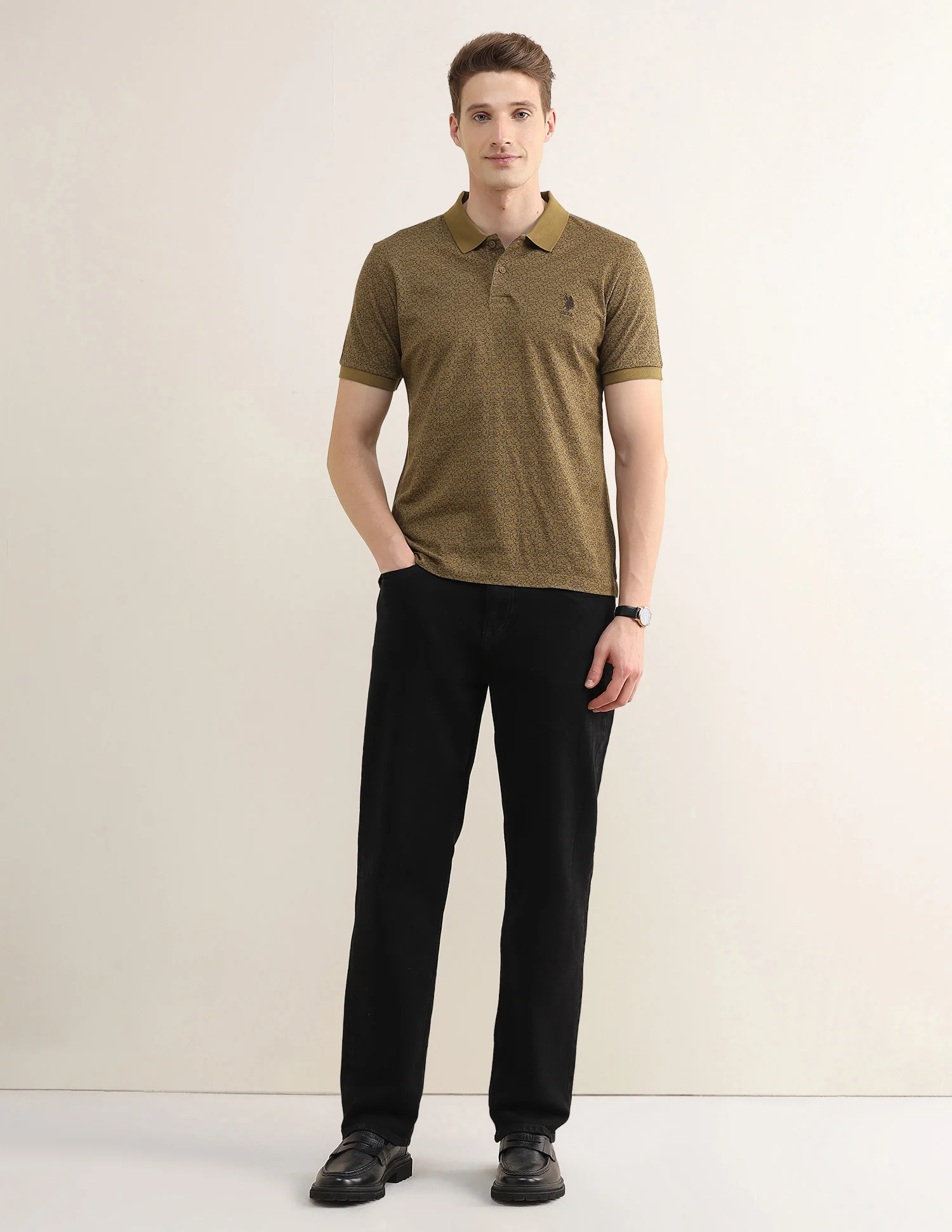 Tropical Printed Slim Fit Polo Shirt - Image 3