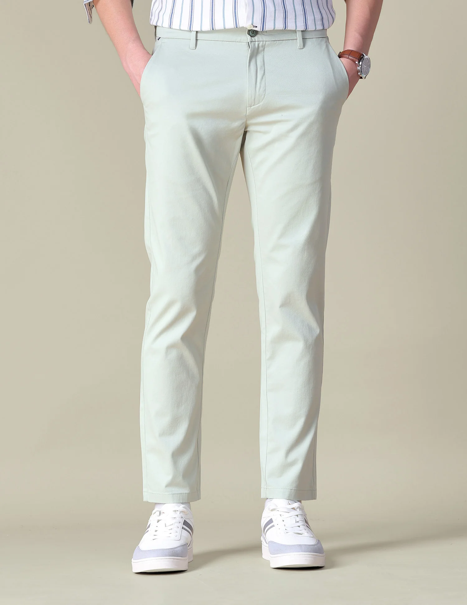 Twill Austin Trim Regular Fit Trousers